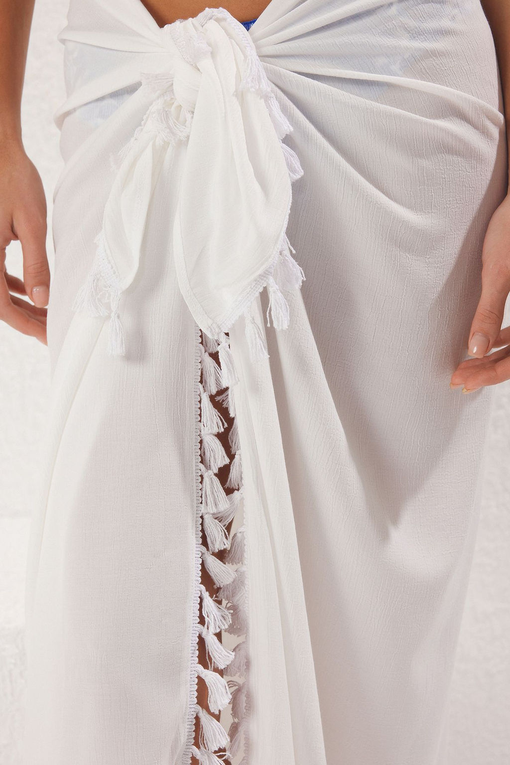 Ekru Puskullu Dokuma Plaj Pareo TBESS25PR00010 - Trendyolmilla фото 3