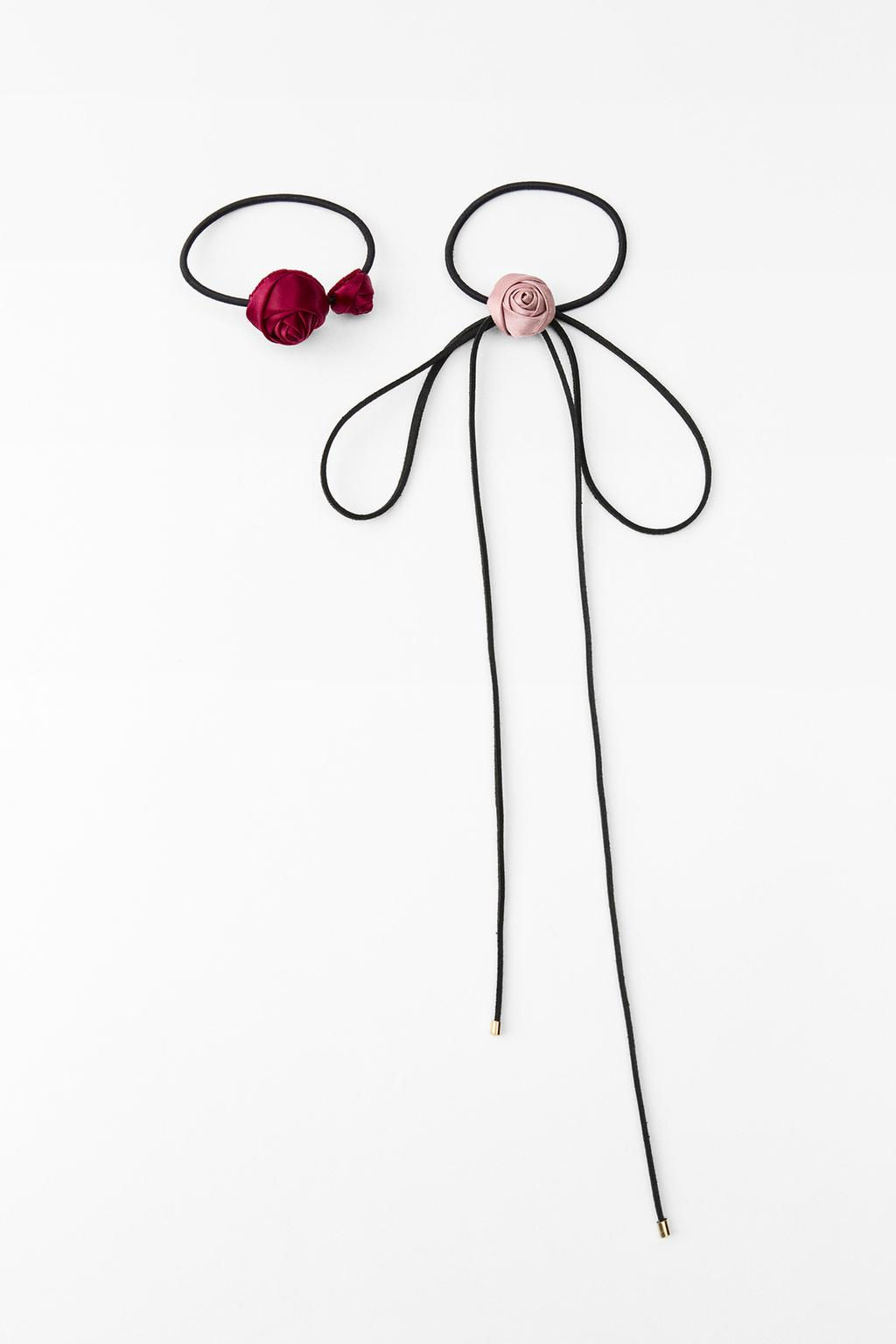 PACK OF 2 FLOWER BOW SHEEPSKIN TIES - Zara фото 2