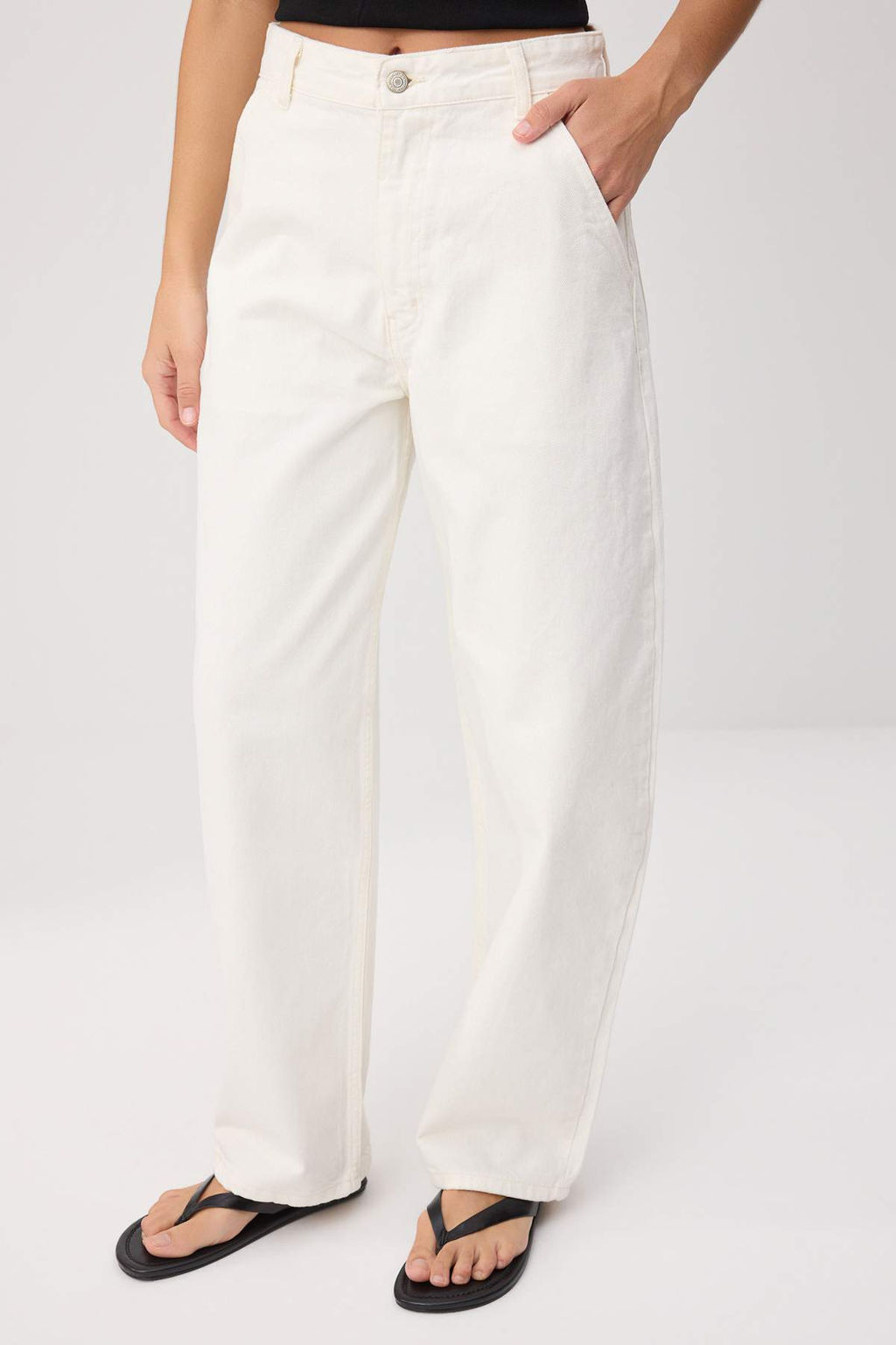 Ekru Y_ksek Bel Baggy Jeans TWOSS26JE00334 - Trendyolmilla фото 3