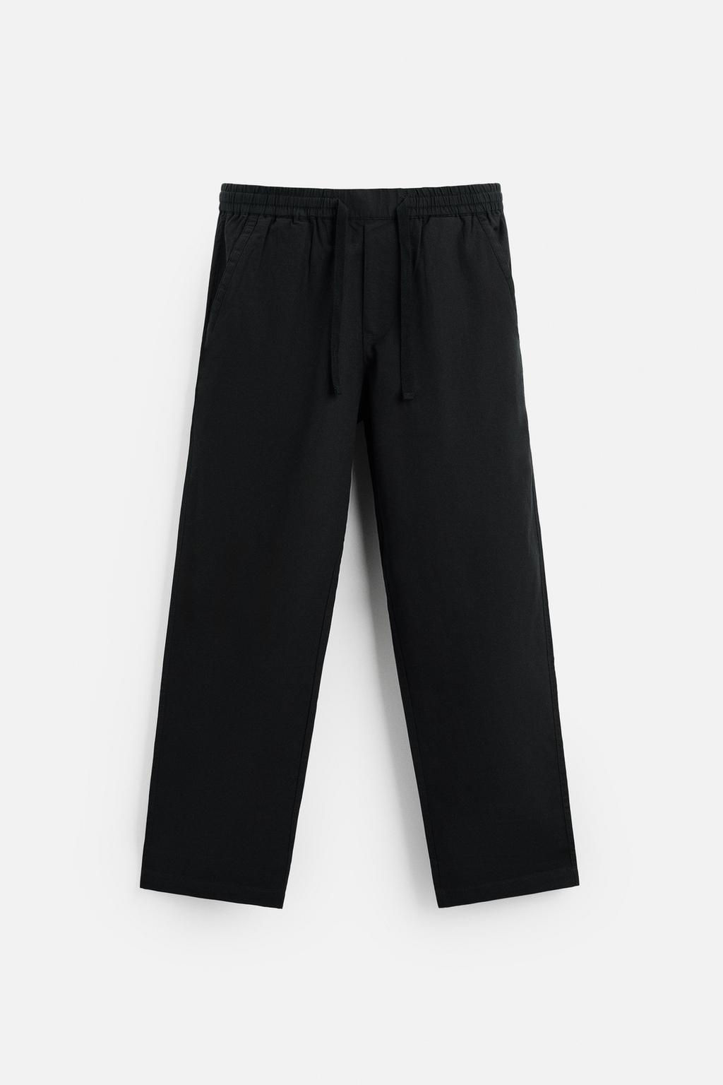 COTTON-LINEN RELAXED FIT TROUSERS - Zara фото 25