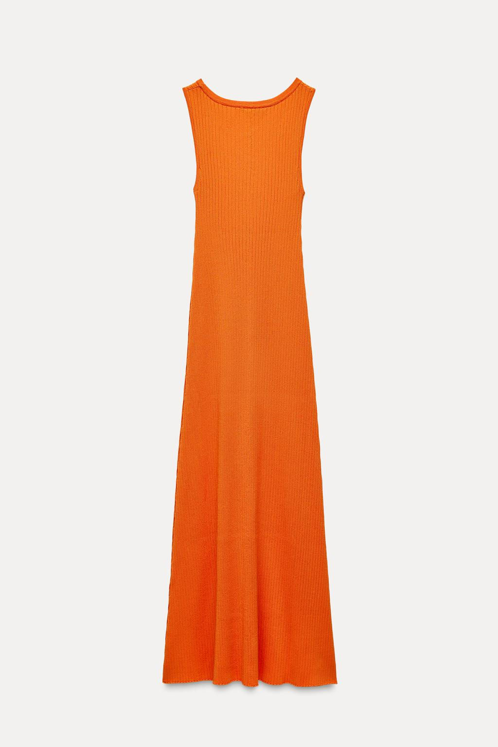 LONG RIBBED KNIT DRESS - Zara фото 6