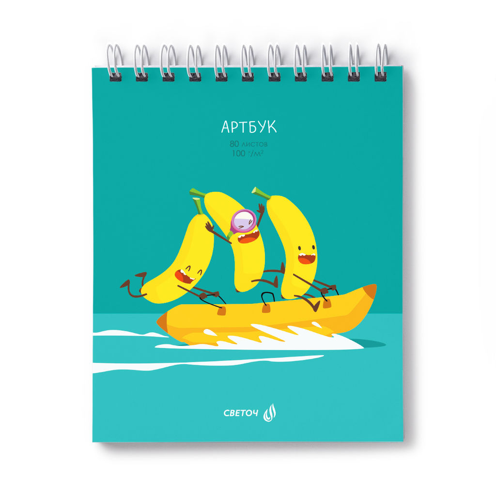 Светоч А163 Артбук (Скетчбук), блок белый, жесткая подложка, 100 г/м2 175*200 мм на гребне 80 л. 2 шт. Крупными мазками 01370  фото 6