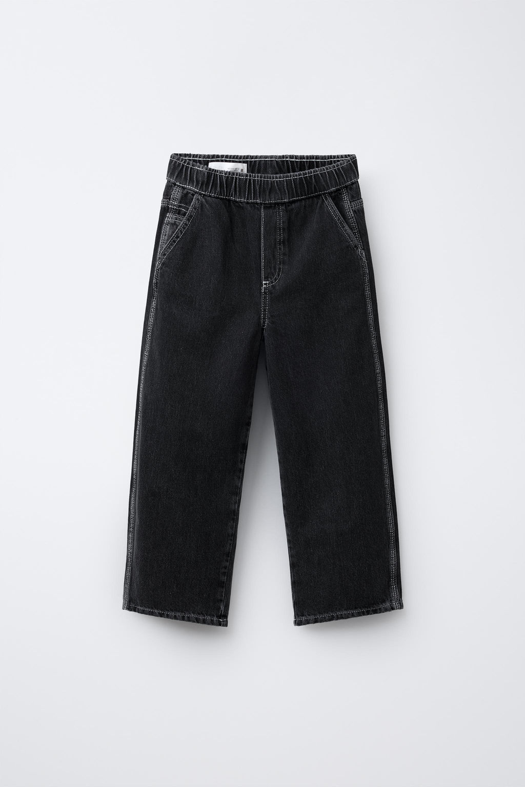 CONTRAST STITCH BALLOON JEANS