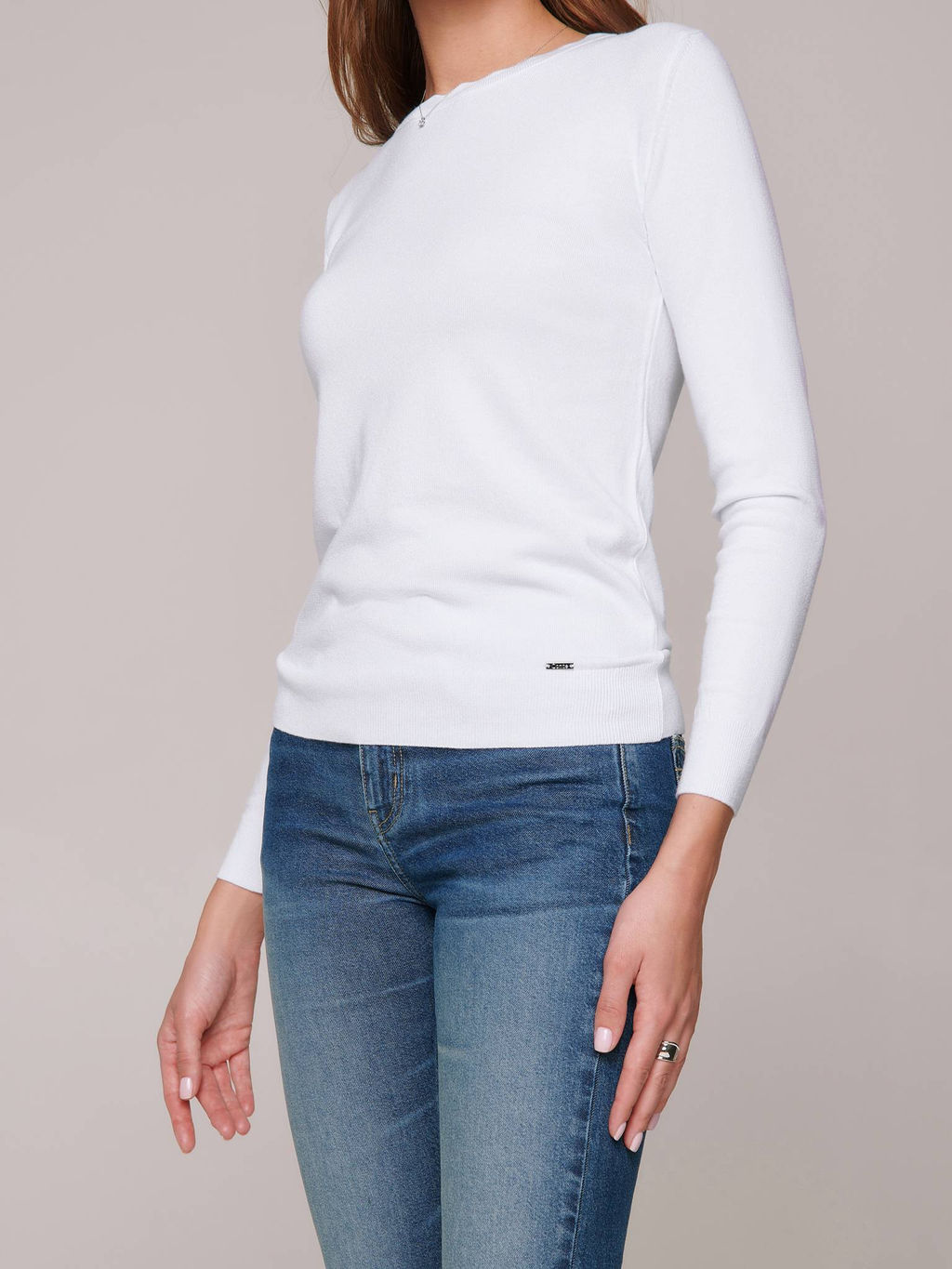 CONTE Джемпер с воланами из пряжи с вискозой LDK 104 optical white