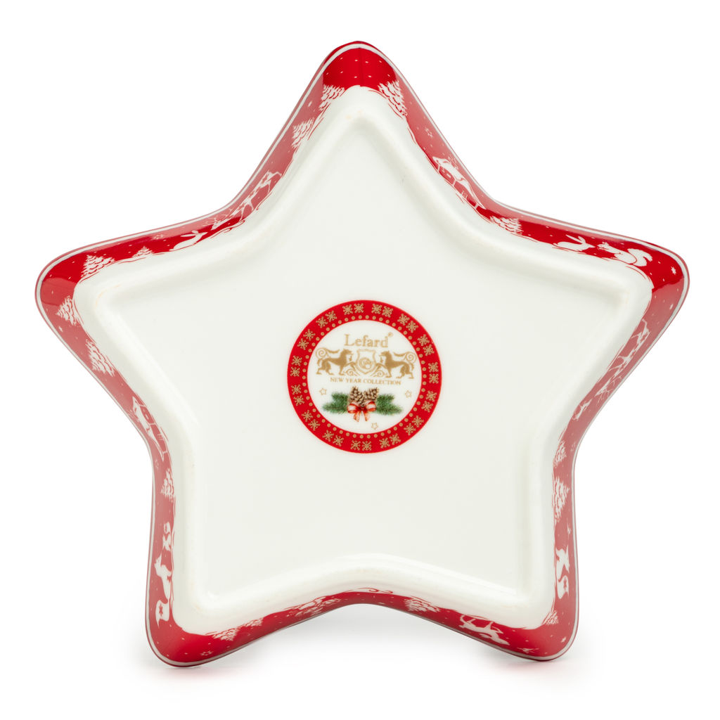 БЛЮДО LEFARD С НОВЫМ ГОДОМ! В ФОРМЕ ЗВЕЗДЫ 17,5*17,5*3,5 СМ КРАСНОЕ  фото 3