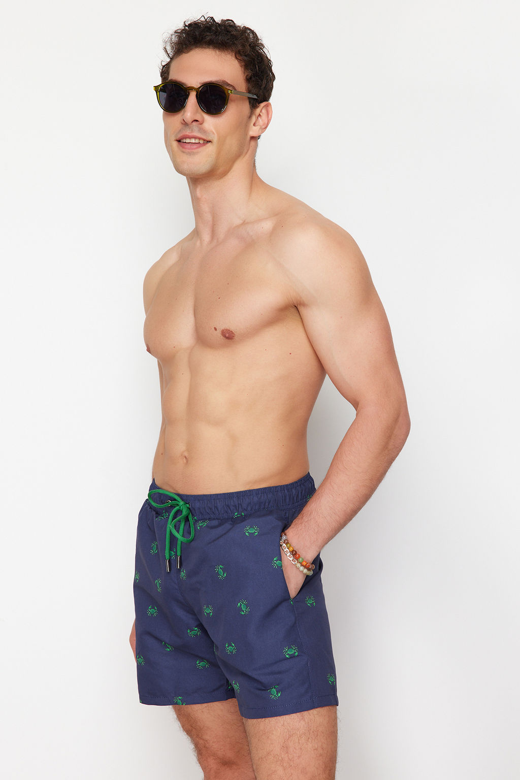 TRENDYOL MAN Lacivert Standart Fit Yengec Desenli Deniz Sortu TMNSS24DS00006 - Trendyolmilla фото 19