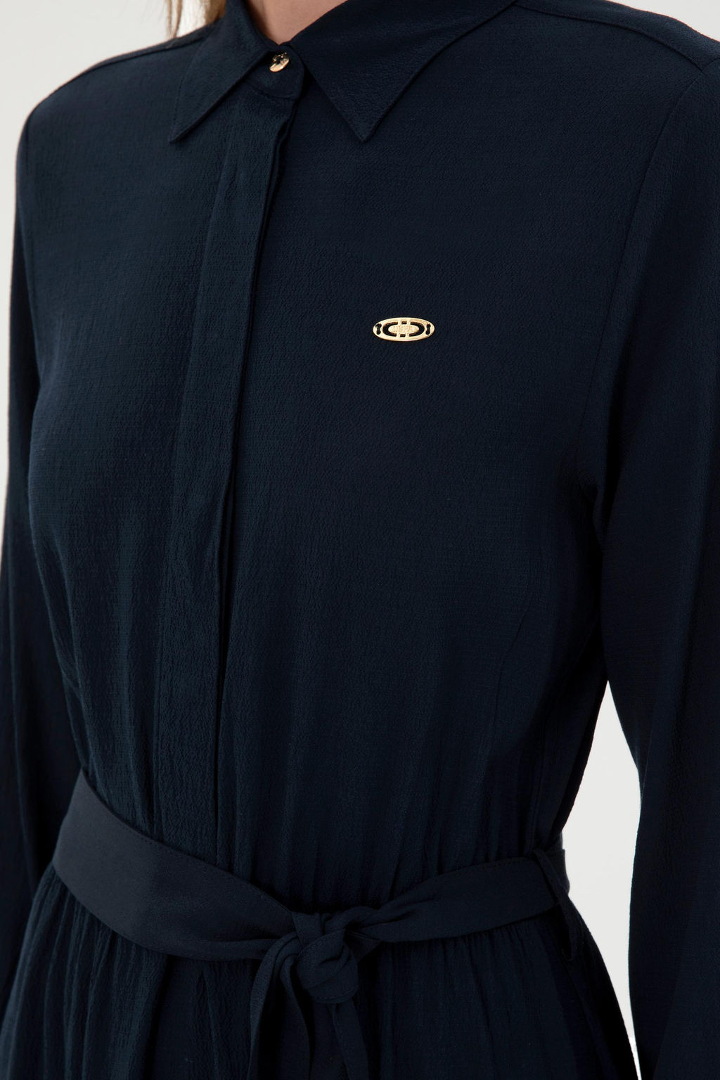 Женское темно-синее тканое платье Неожиданная скидка в корзине - U.s. polo assn фото 7