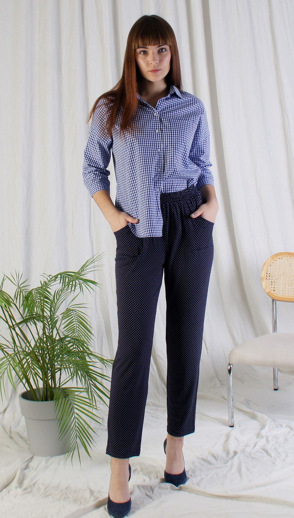 Женские летние брюки Трикотаж масло-холодок"тюльпан"