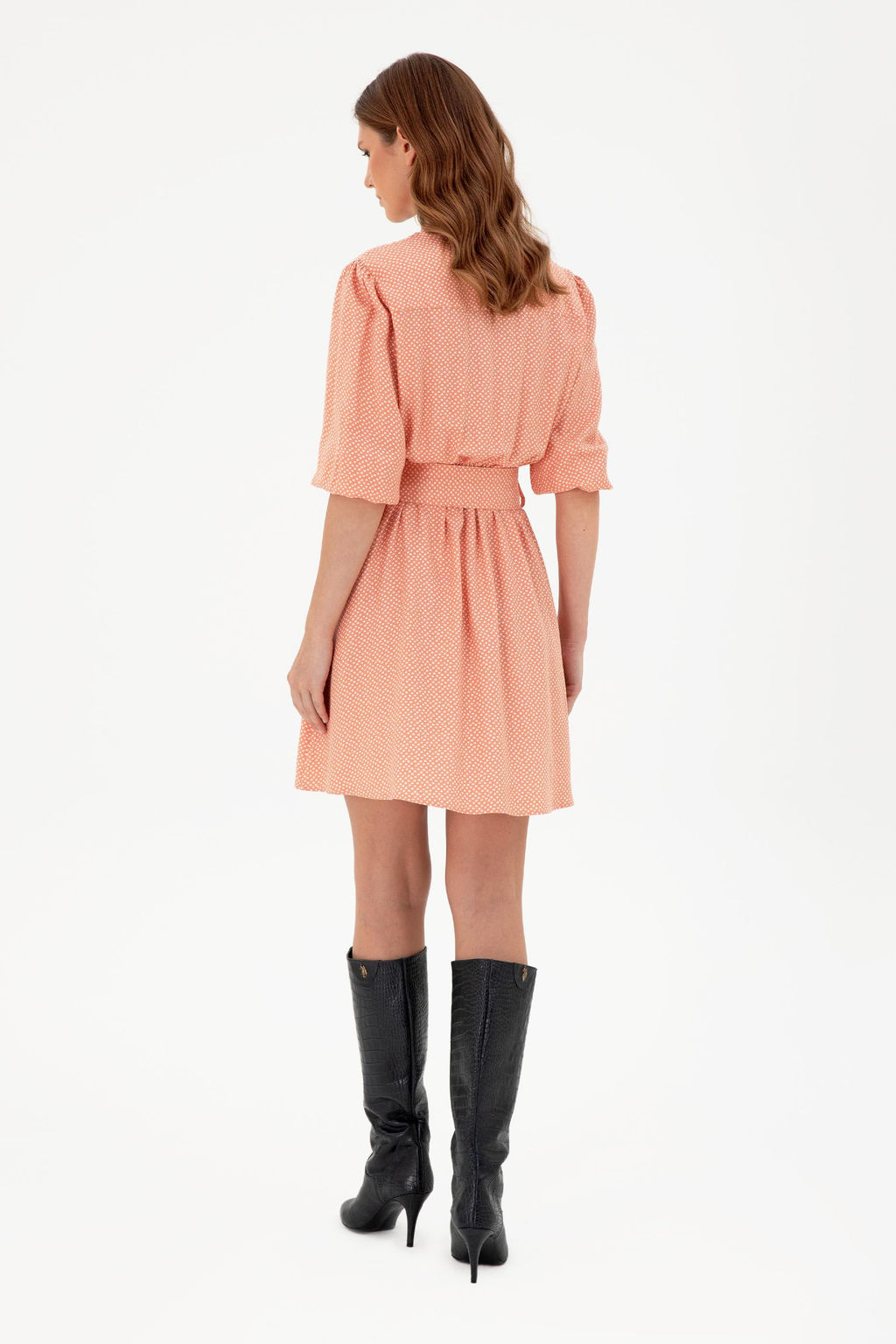 Женское тканое платье цвета лосося Неожиданная скидка в корзине - U.s. polo assn фото 5