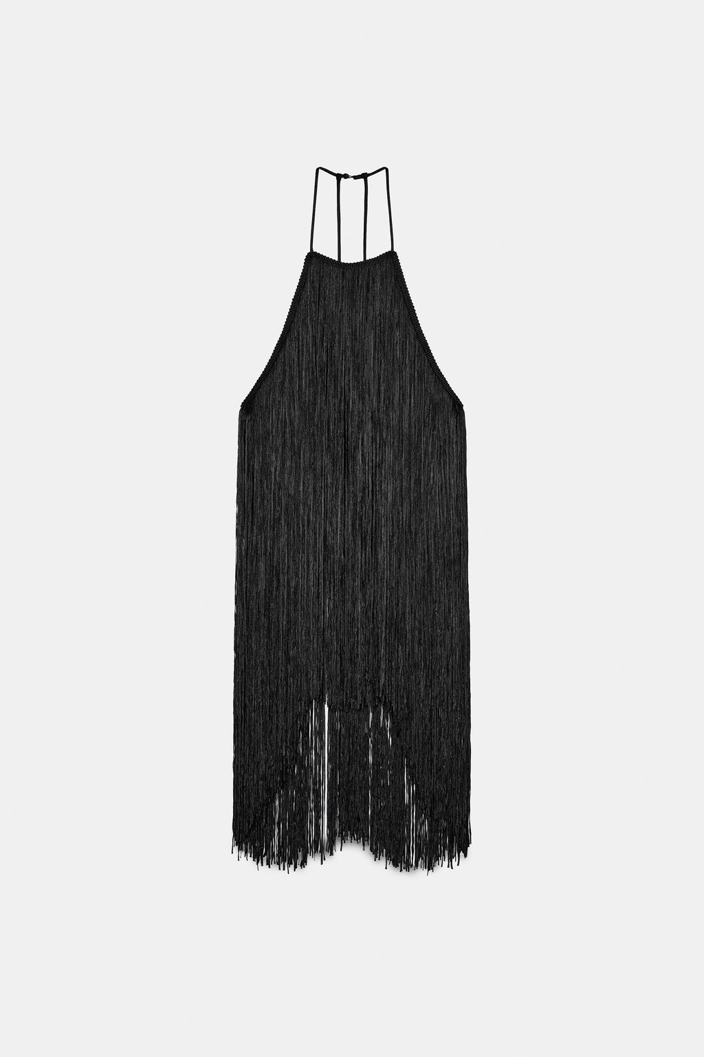 VELVET HALTER NECK TOP WITH FRINGING - Zara фото 6