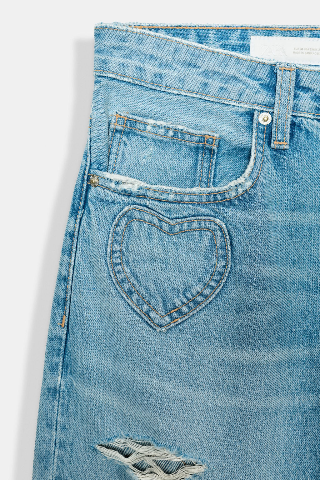 TRF MID-WAIST BOYFRIEND JEANS WITH HEARTS - Zara фото 12