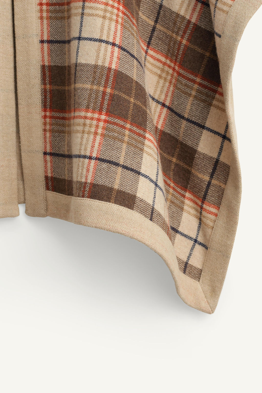 LIMITED EDITION CHECK PONCHO CAPE WITH WOOL - Zara фото 7