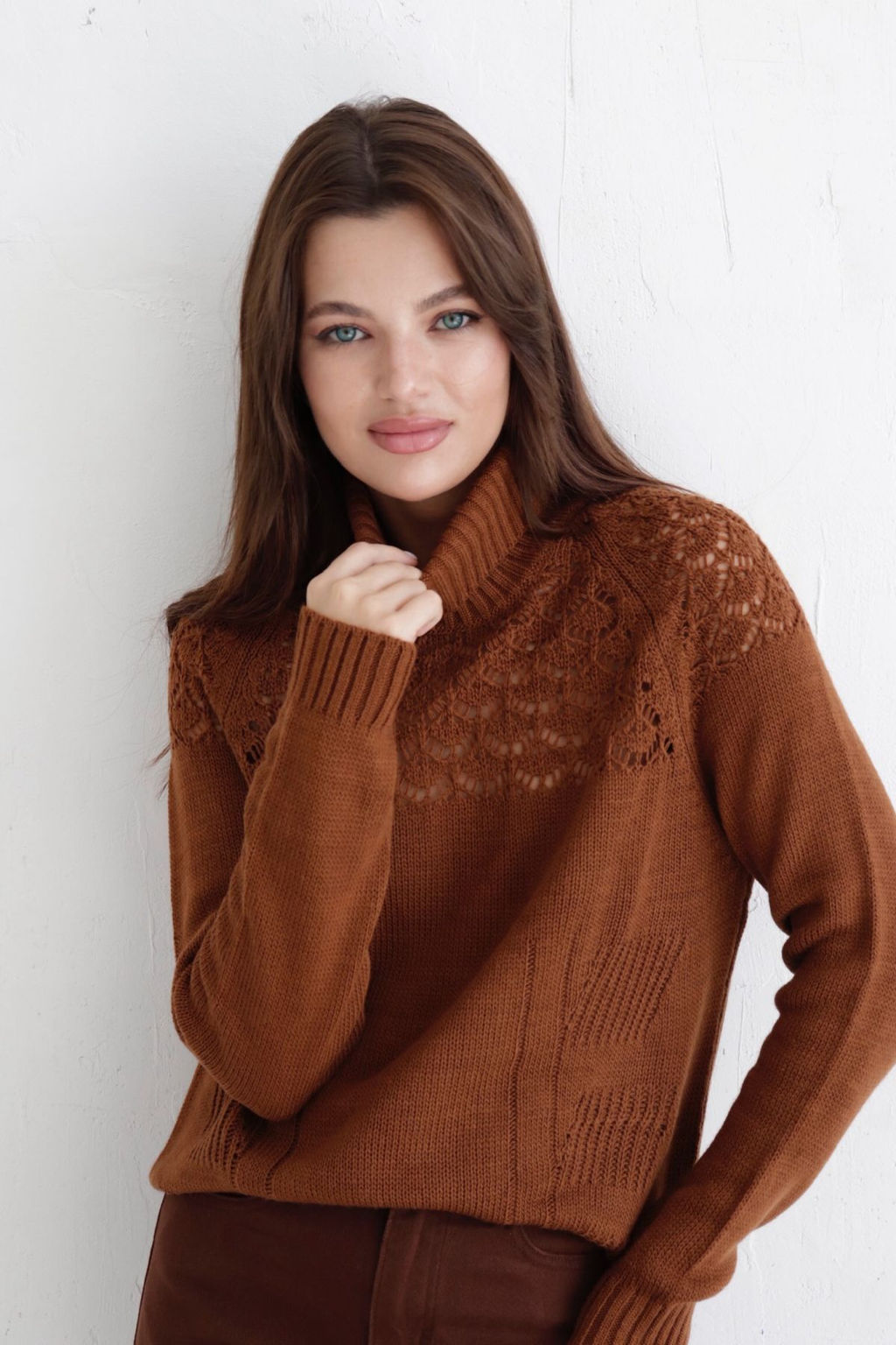 10073 Свитер с альпакой кофейный - Martichelli фото 40