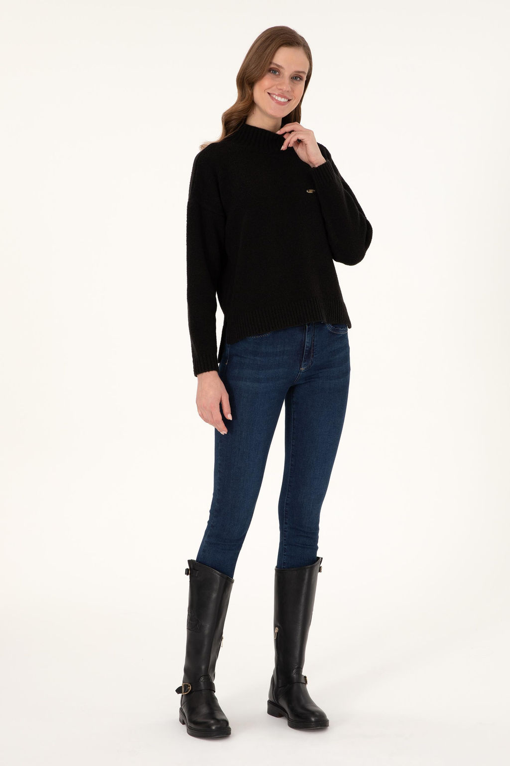 Женский темно-синий свитер с водолазкой Bis Неожиданная скидка в корзине - U.s. polo assn фото 4