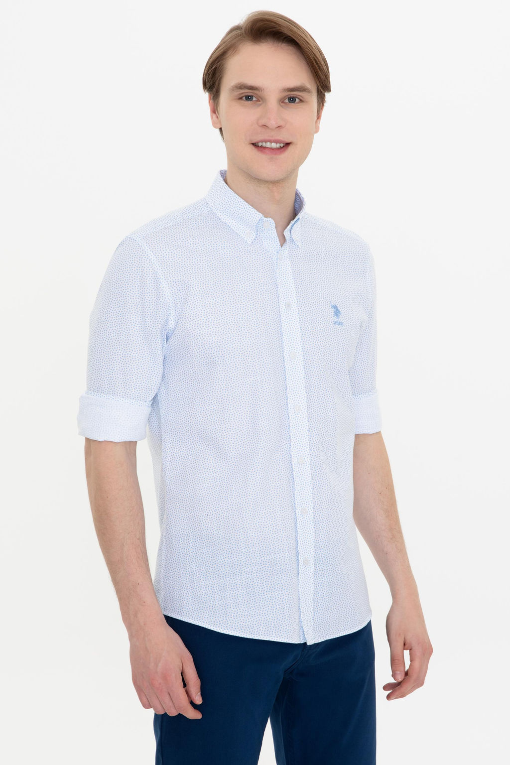 Erkek Mavi Uzun Kollu G_mlek