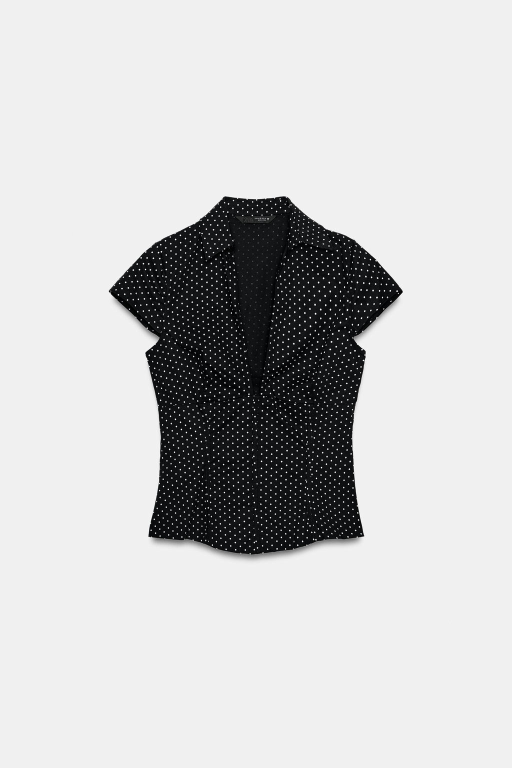 TOP POPEL?N CORSETERO LUNARES / Negro / Blanco