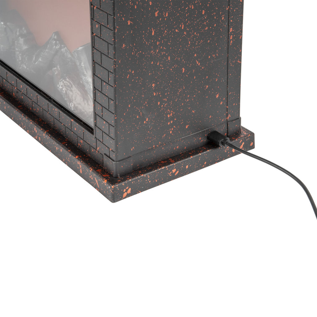 ULD-L2821-005/DNC/RED BLACK FIREPLACE Светильник светодиодный Камин с эффектом пламени, питание от батареек 3АА (не в/к) или USB (в/к), 28х21см. 5 светодиодов. Корпус черный. TM Uniel