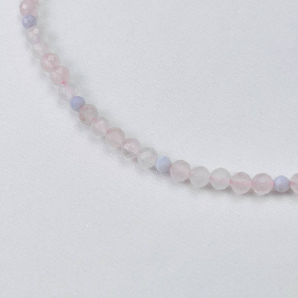 Колье из Розового кварца и Голубого агата 45 см +