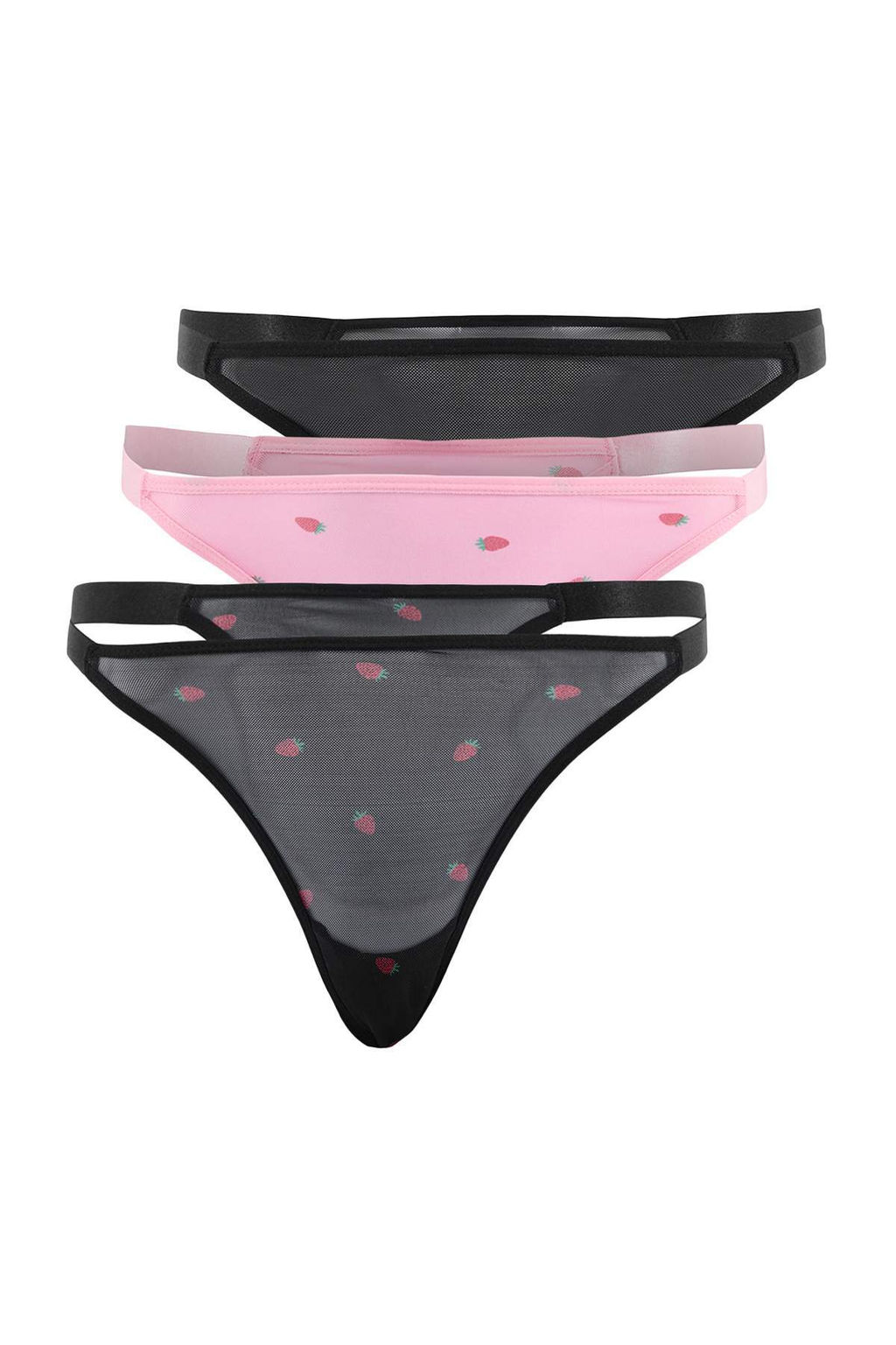 Siyah-Cok Renkli 3lu Tul Cilek Bask?l? Tanga Kulot THMSS26KU00015