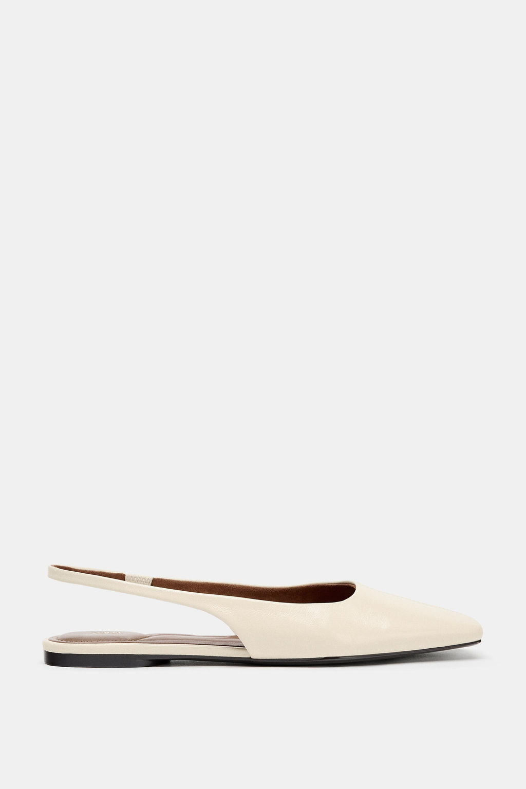 LEATHER SLINGBACK BALLERINA SHOES - Zara фото 3