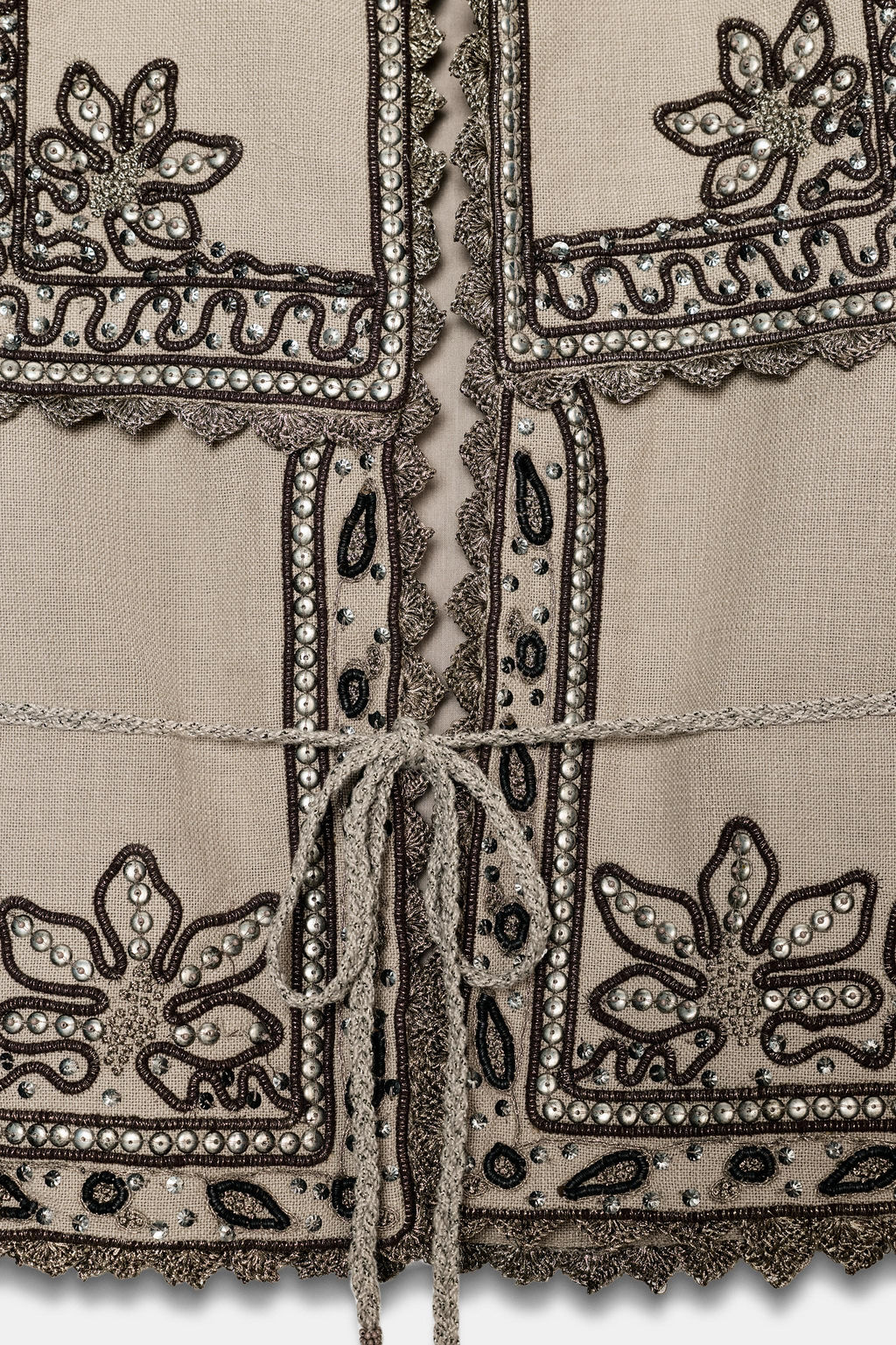 ZW COLLECTION EMBROIDERED WAISTCOAT WITH BELT - Zara фото 6