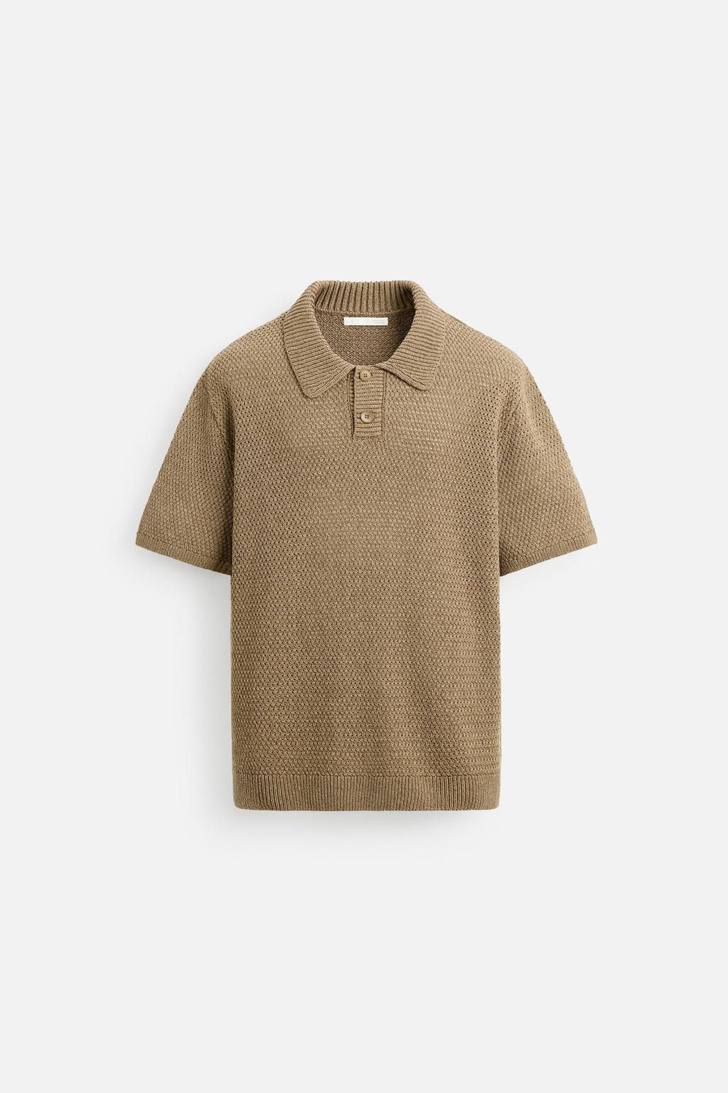CROCHET KNIT POLO SHIRT - Zara фото 7