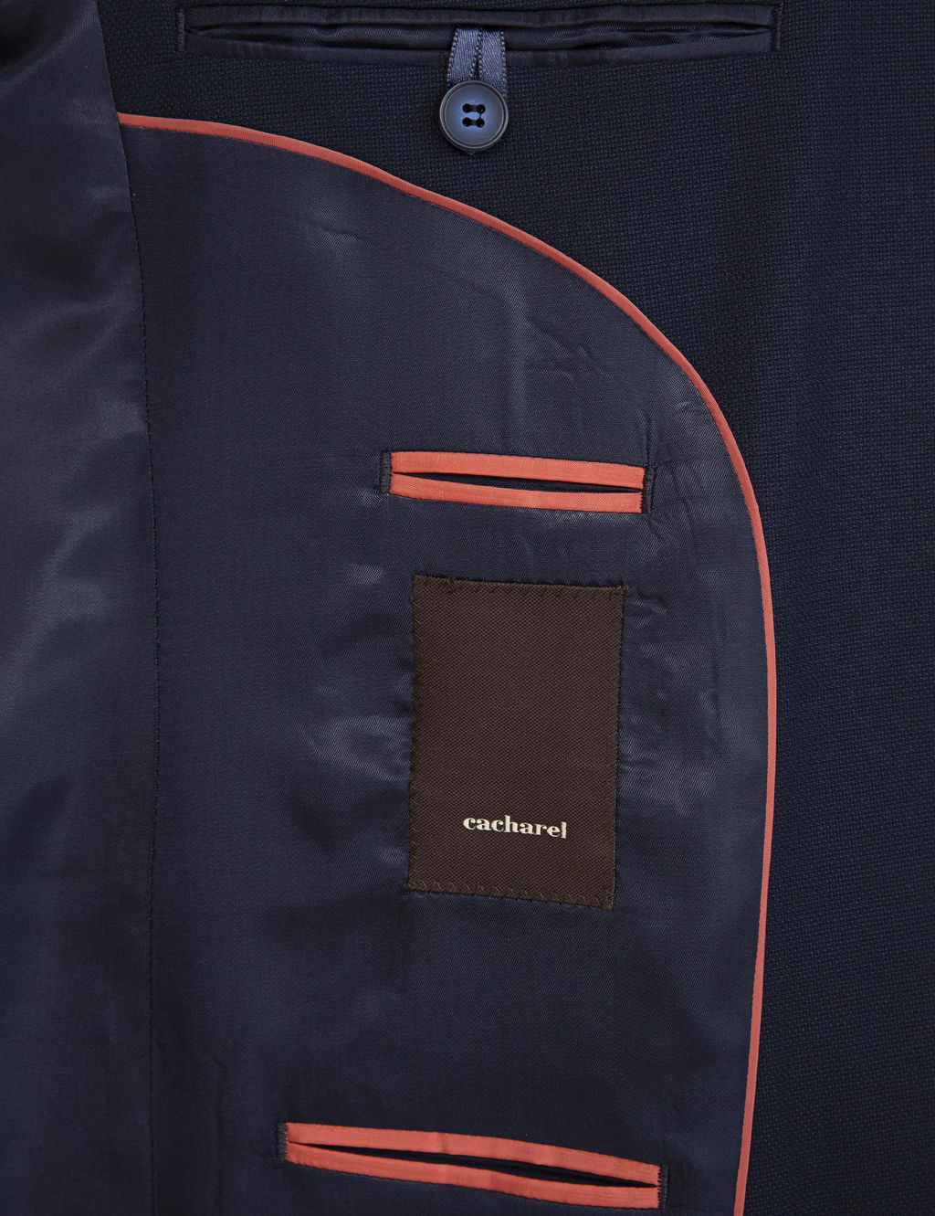 Шерстяная куртка узкого кроя темно-синего цвета - Cacharel фото 6