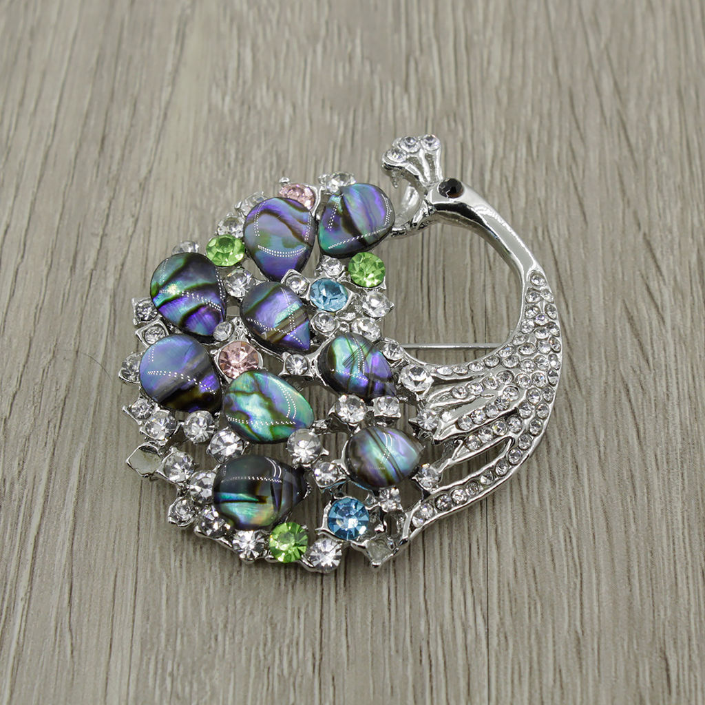 Брошь- кулон "Павлин" гелиотис