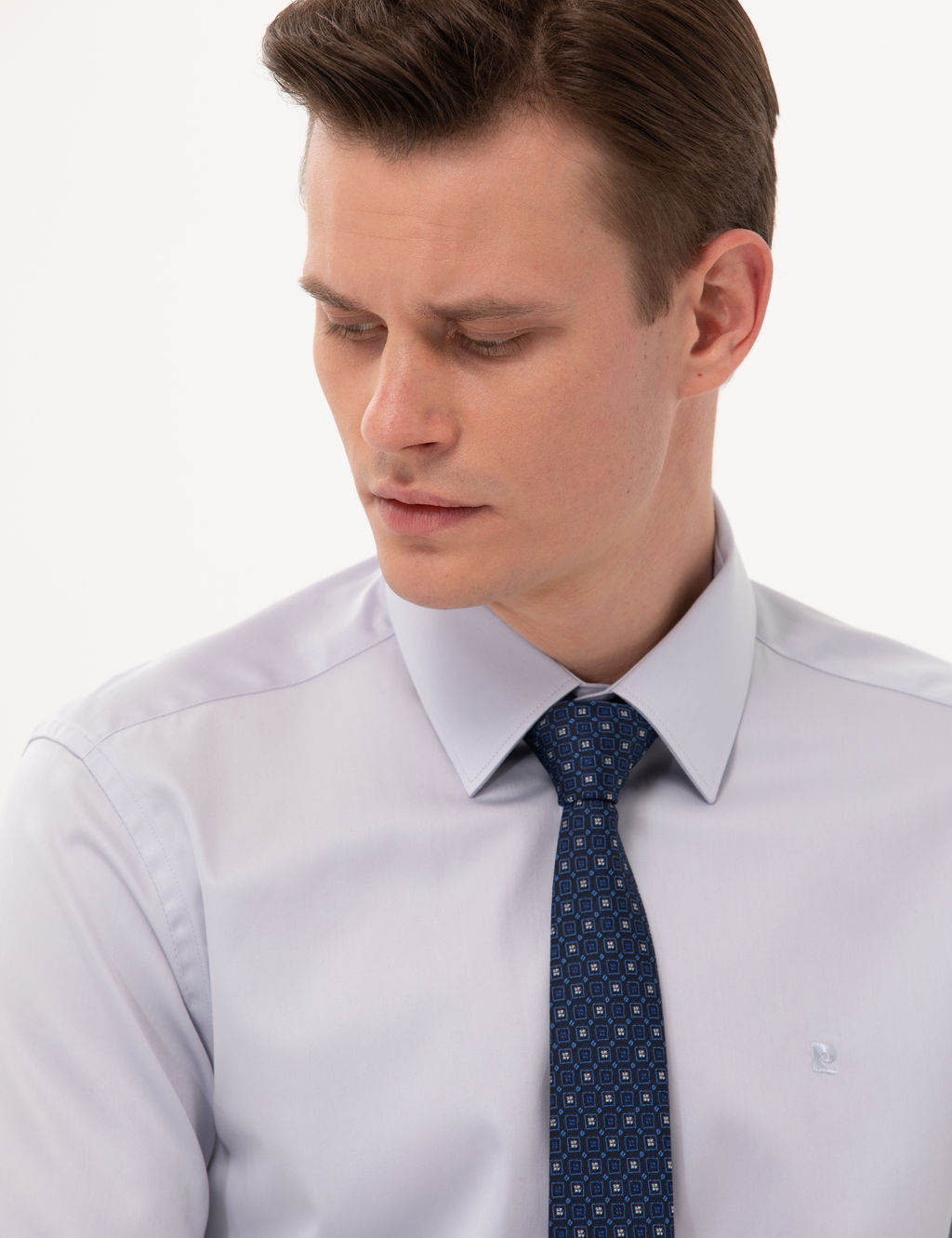 Gri Slim Fit Uzun Kollu Klasik G_mlek