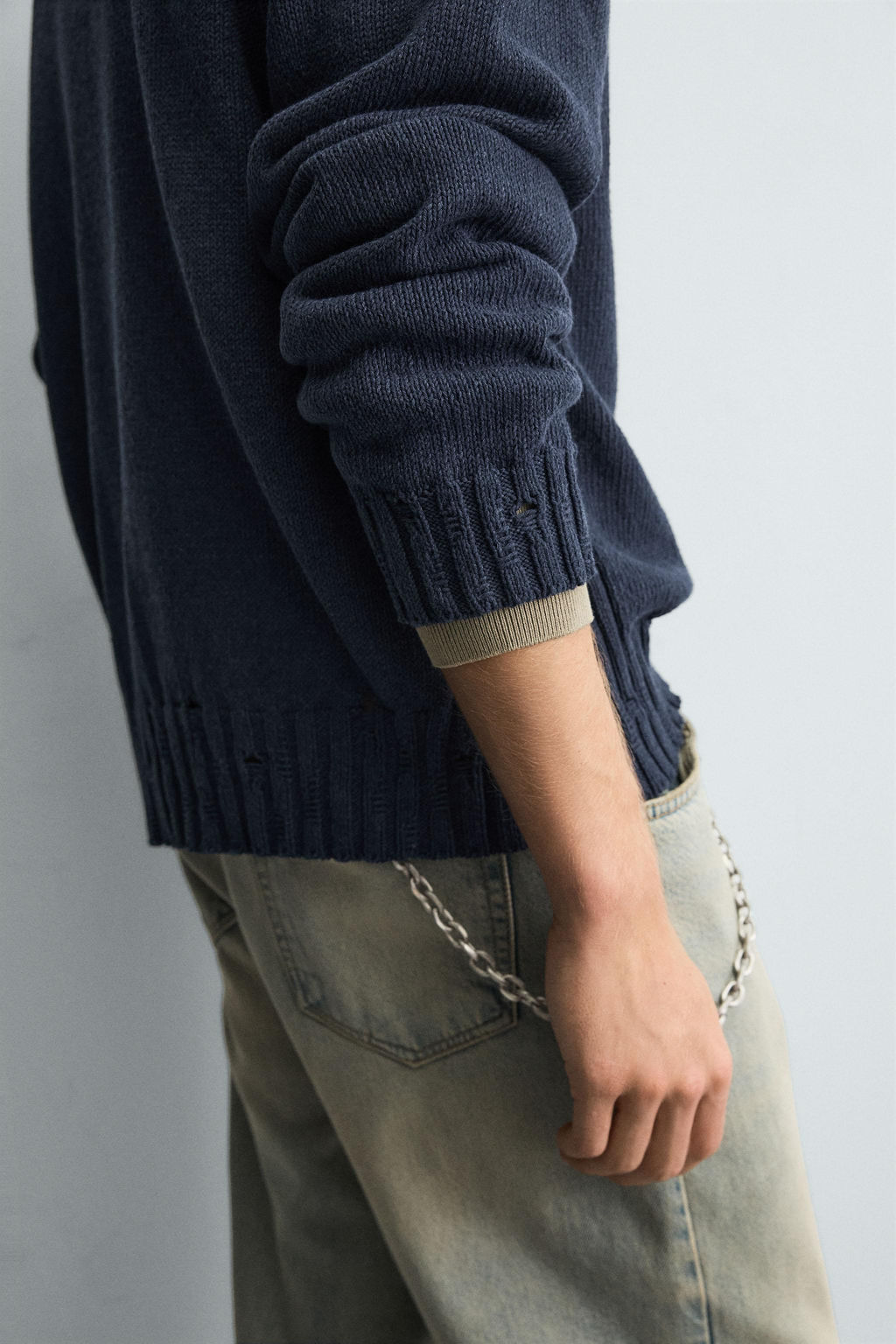 DISTRESSED KNIT POLO SHIRT - Zara фото 7