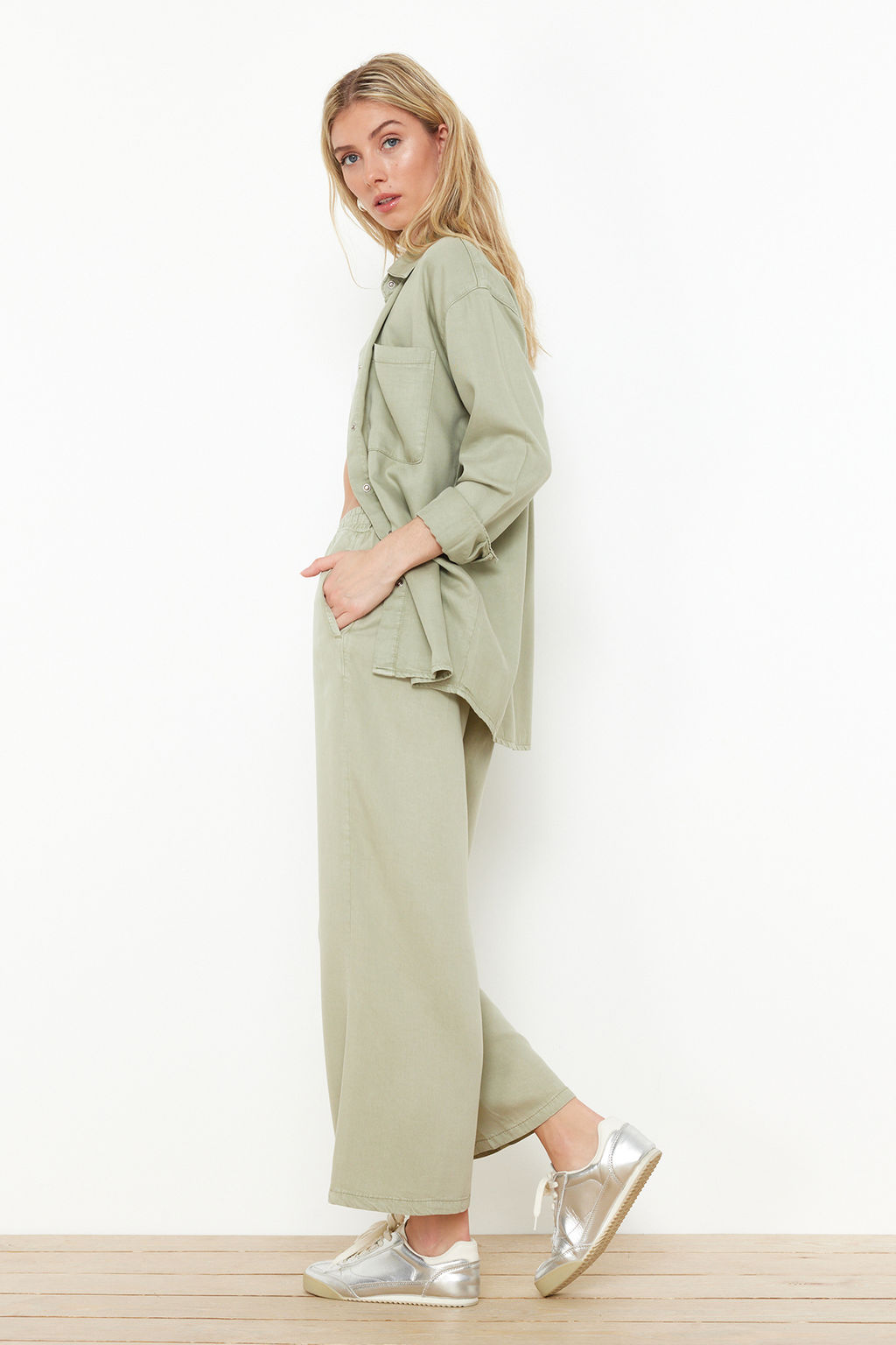 Mint %100 Tencel Beli Lastikli Yuksek Bel Culotte Jeans TWOSS24JE00285 - Trendyolmilla фото 3