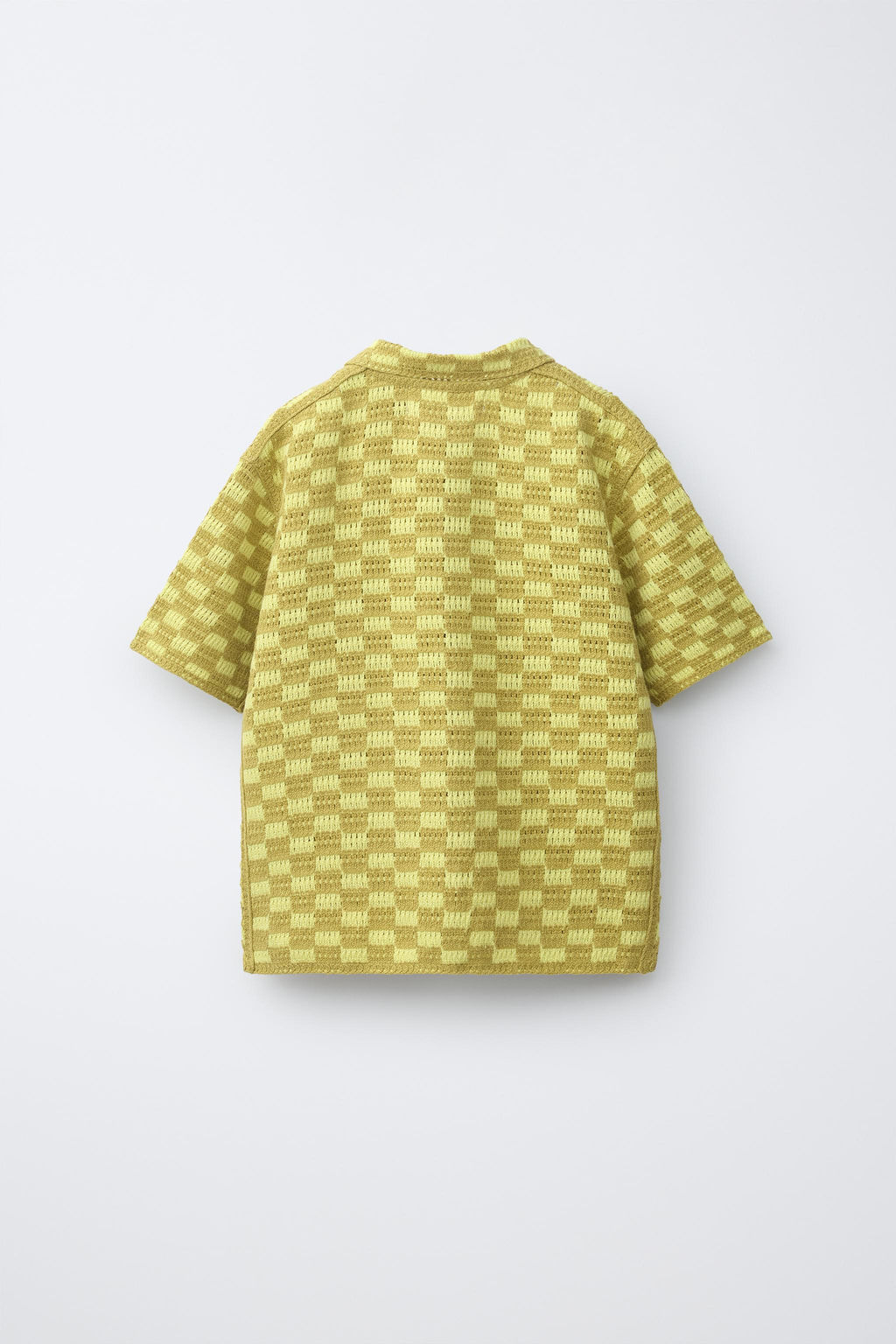 CAMISA CROCHET CUADRO DAMERO / Pistacho - Zara фото 3