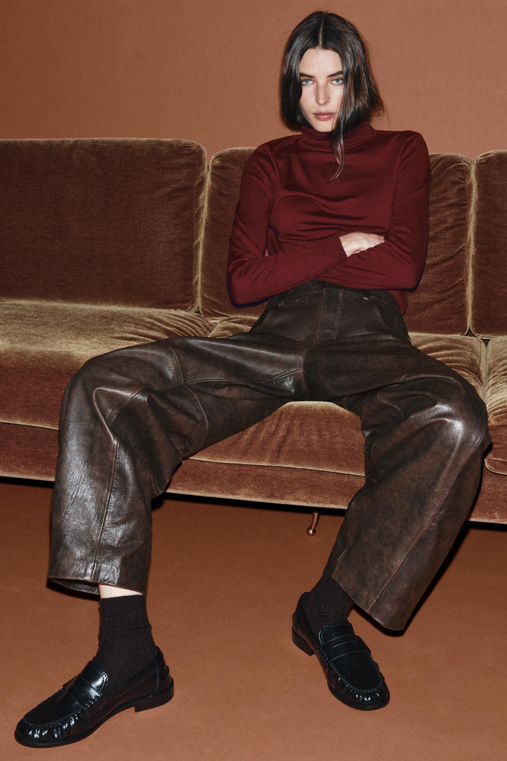 GATHERED FLAT LOAFERS