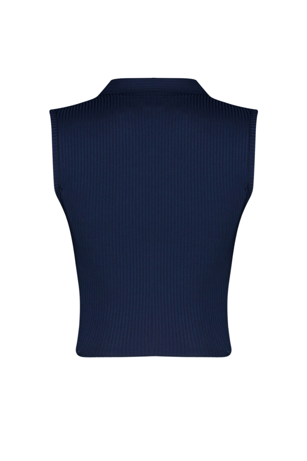 Trendyolmilla Siyah Fitted/Vucuda Oturan Polo Yaka Crop Esnek Orme Bluz TWOSS22BZ0335  фото 12