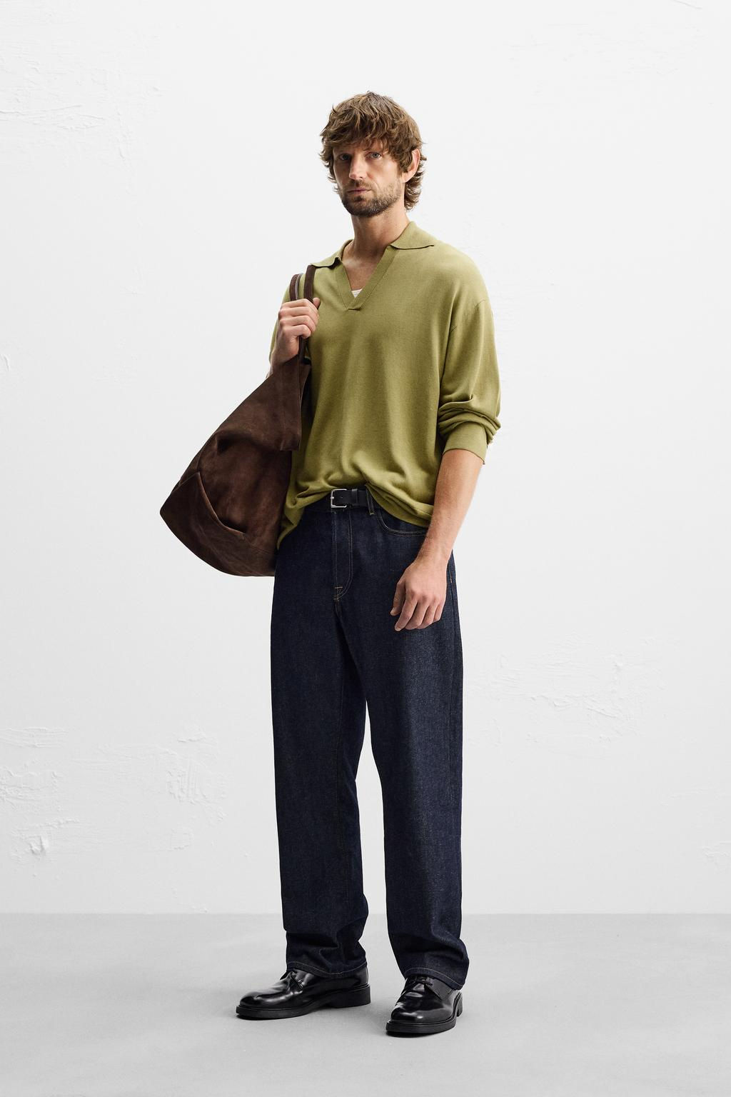 VISCOSE/COTTON KNIT POLO SHIRT