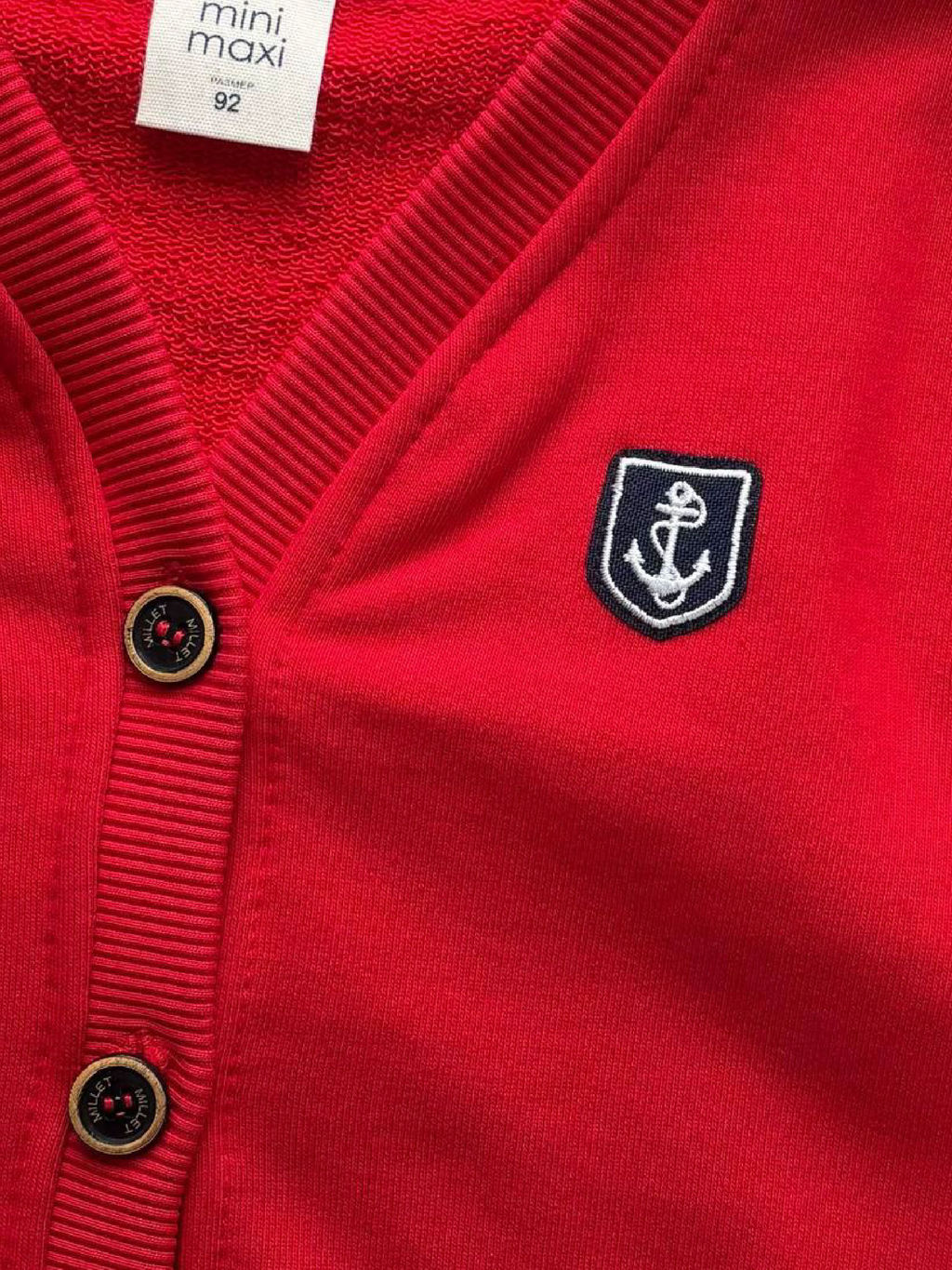 Кардиган на пуговицах 22-0749 красный - Mini maxi фото 4