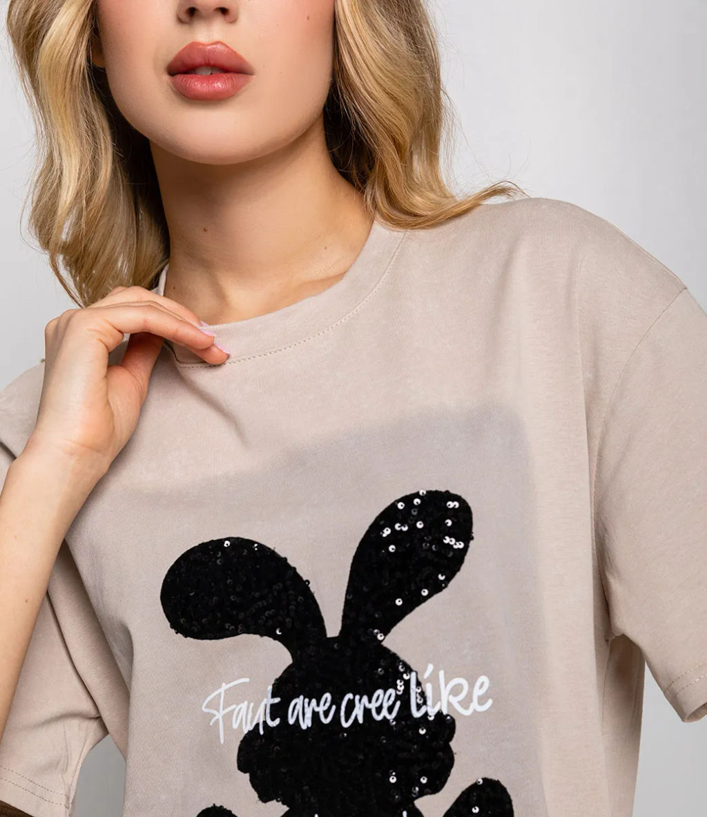 Футболка #КТ3036 (1), бежевый