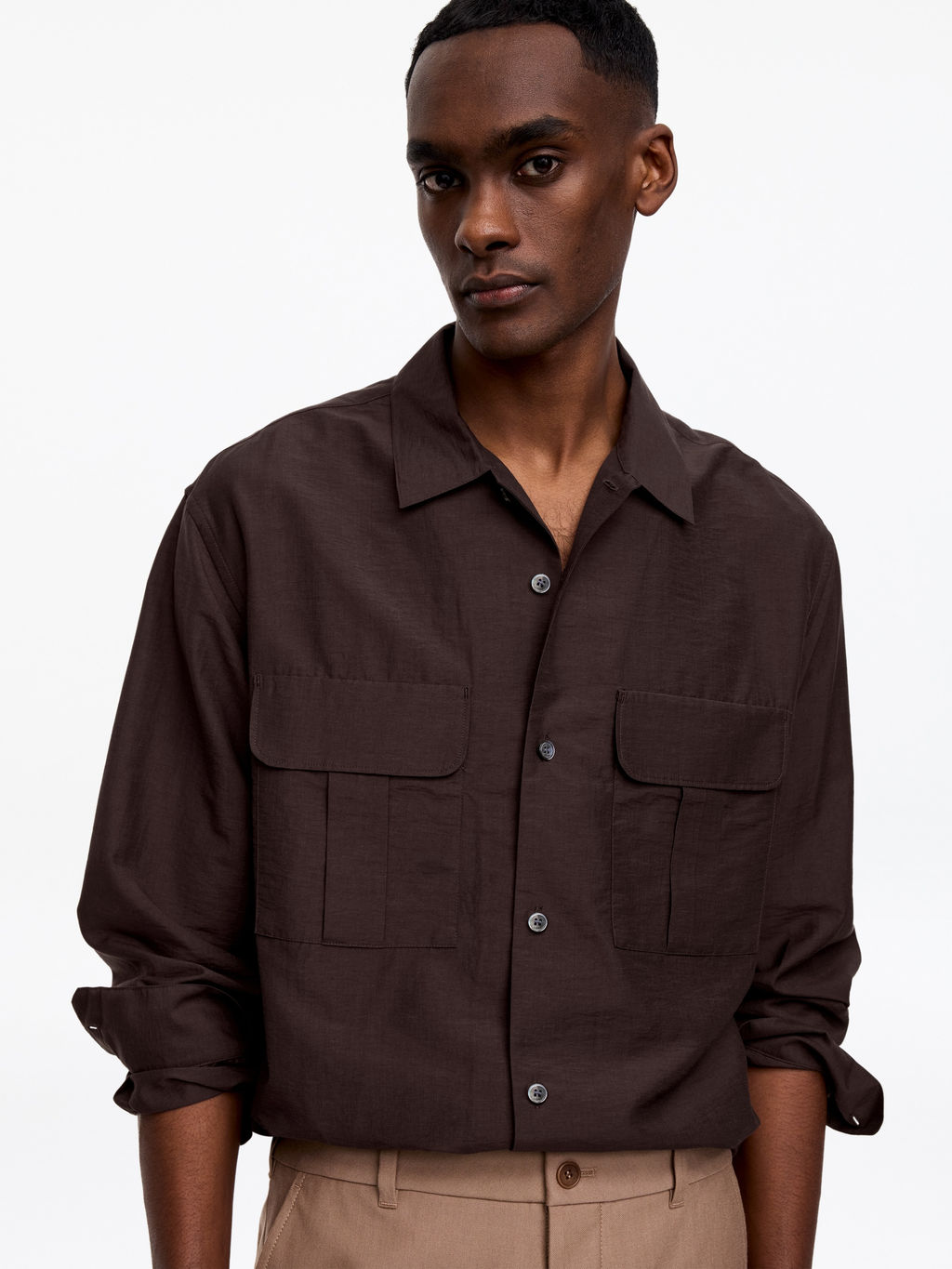 Camisa oversize en mezcla de lyocell - H&m фото 6