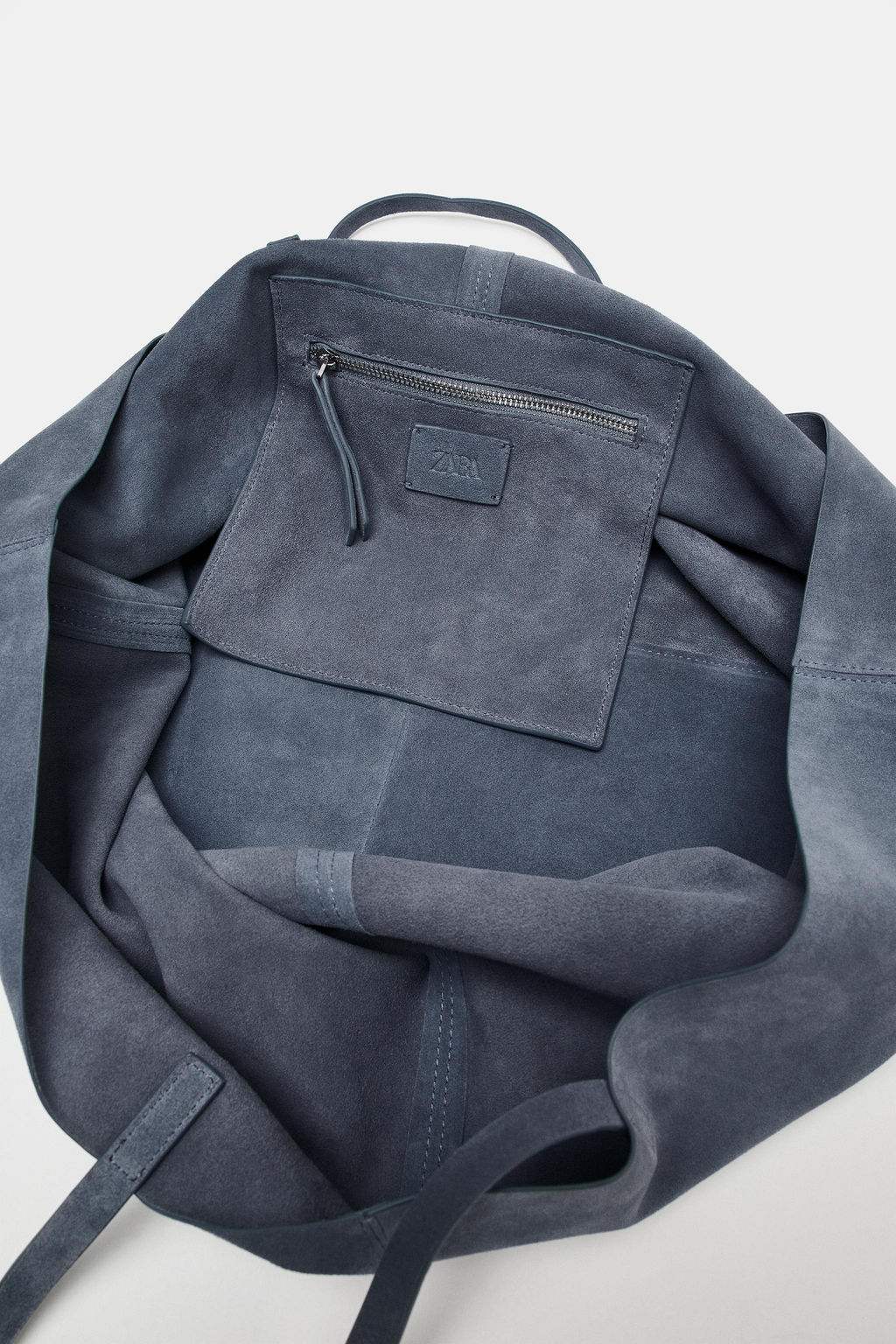 BOLSO PIEL SERRAJE MAXI SHOPPER / Azul - Zara фото 8