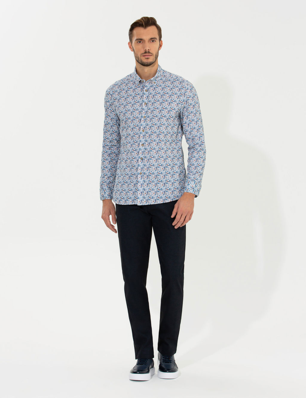 Bej Slim Fit Uzun Kollu G_mlek