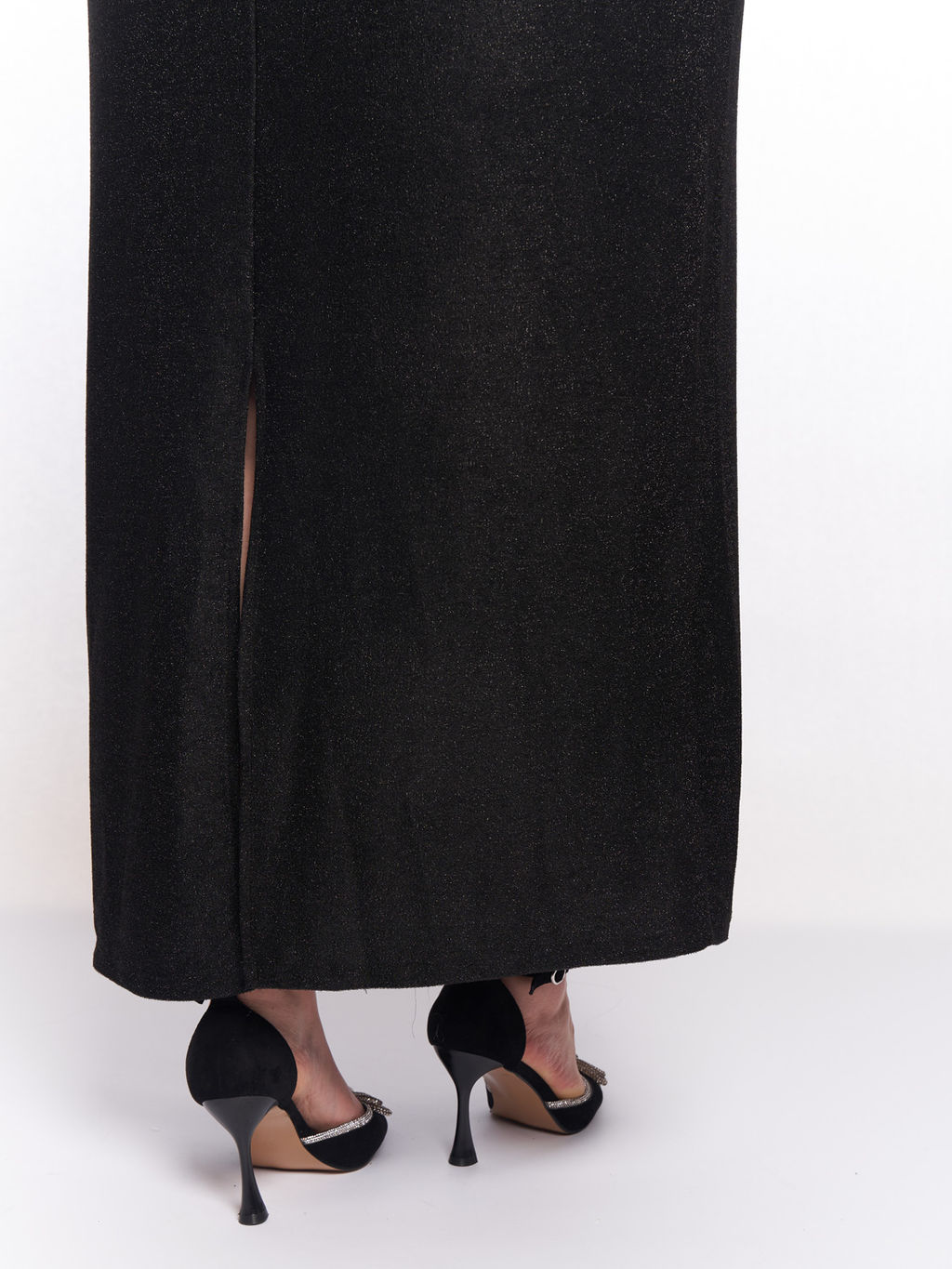 Платье с прозрачными рукавами PP51427BLK01