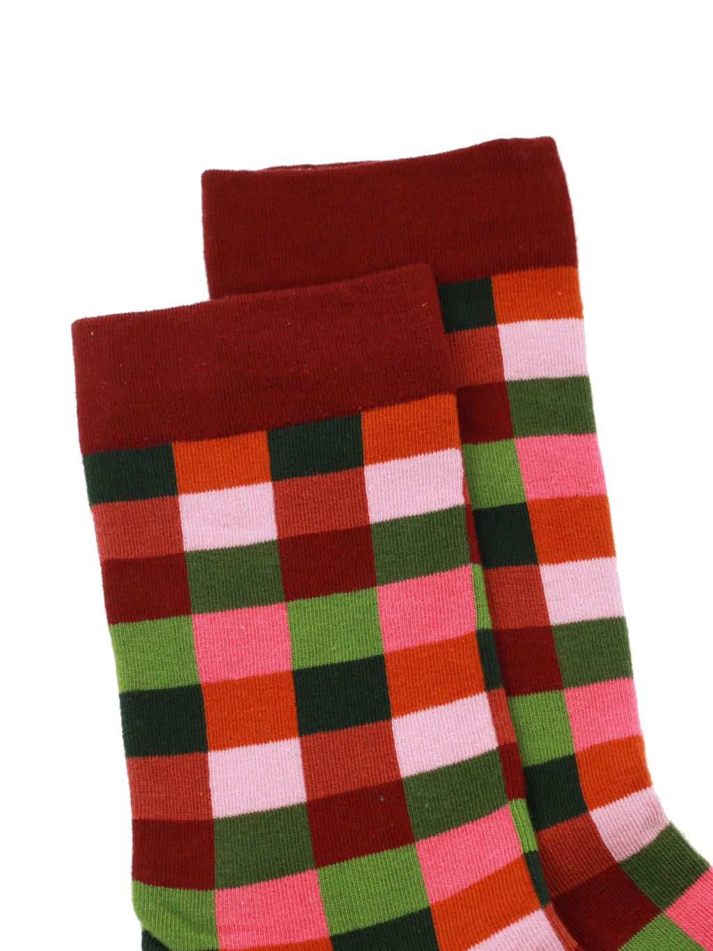 Носки р.35-40 Provence Клеточка красно-розовая - Krumpy фото 2