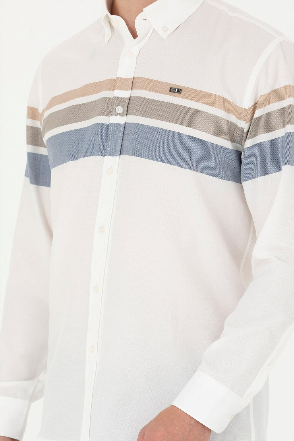 U. S. Polo Assn / Мужская кремовая рубашка с длинным рукавом - U.s. polo assn фото 6
