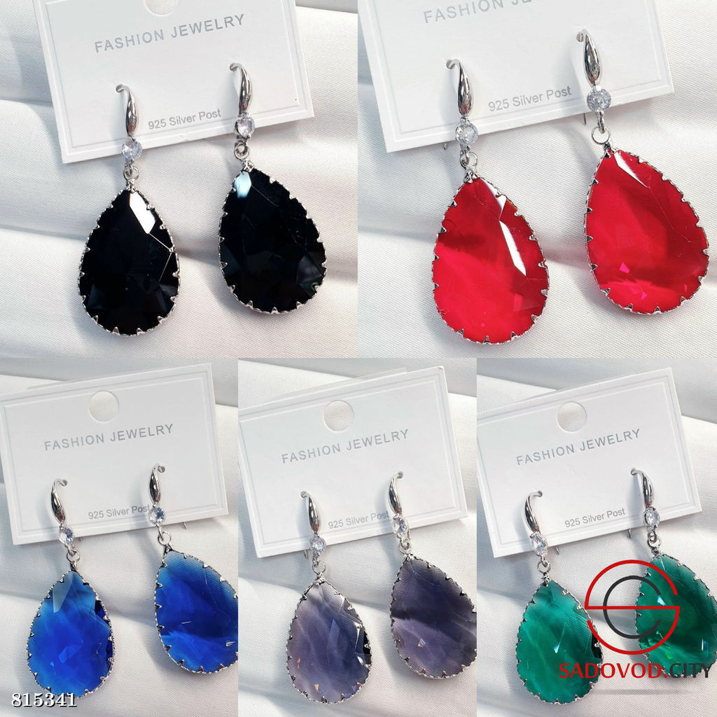 Серьги женские с большим камнем