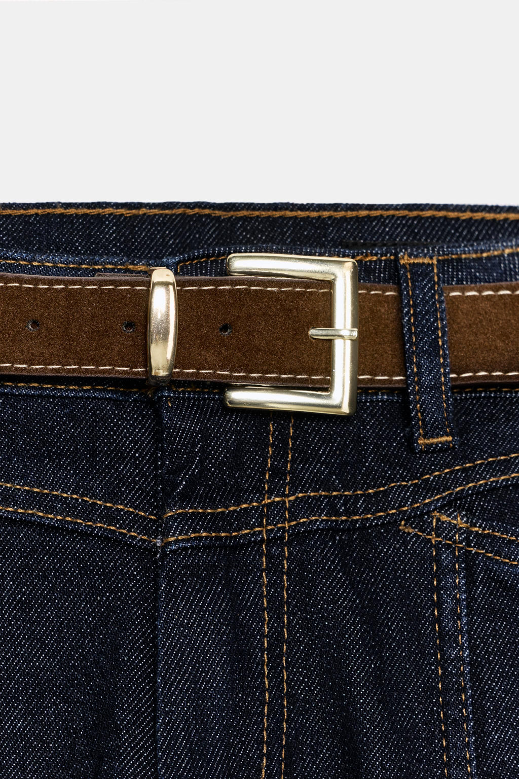 Z1975 STRAIGHT SLIM MID-WAIST BELTED JEANS - Zara фото 9