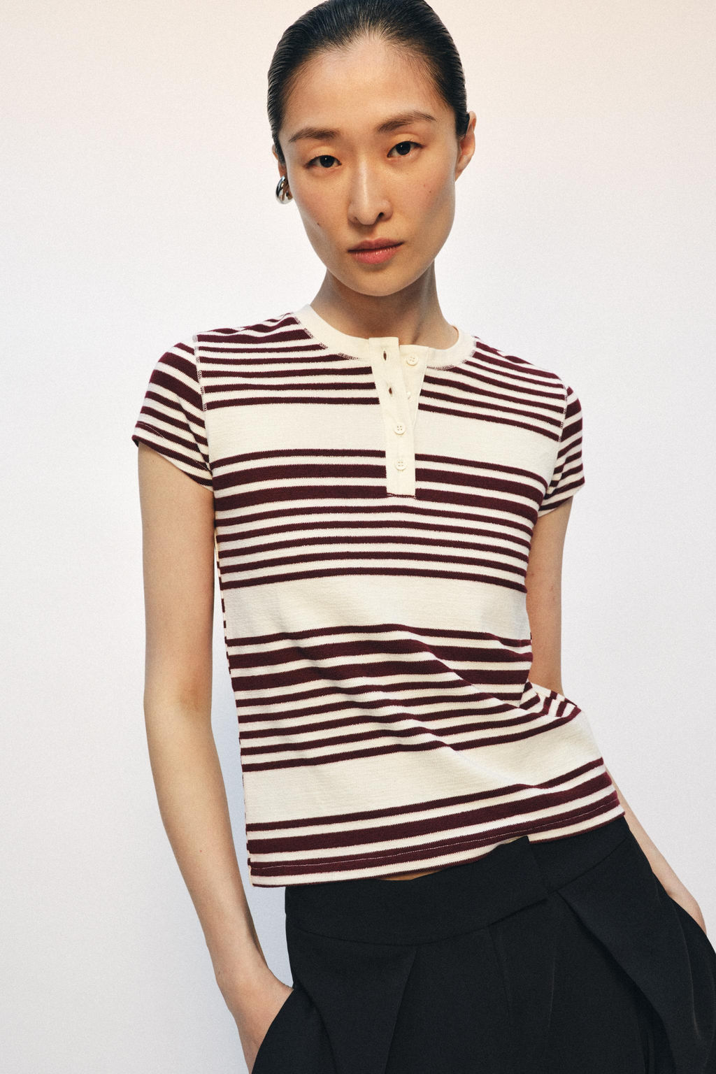CAMISETA CUELLO PANADERO RAYAS / Rayas