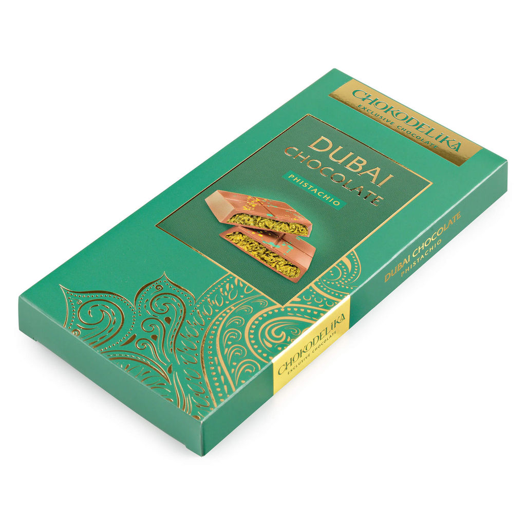Шоколад молочный Dubai Pistachio с начинкой из фисташки, 180 гр - Chokodelika фото 2