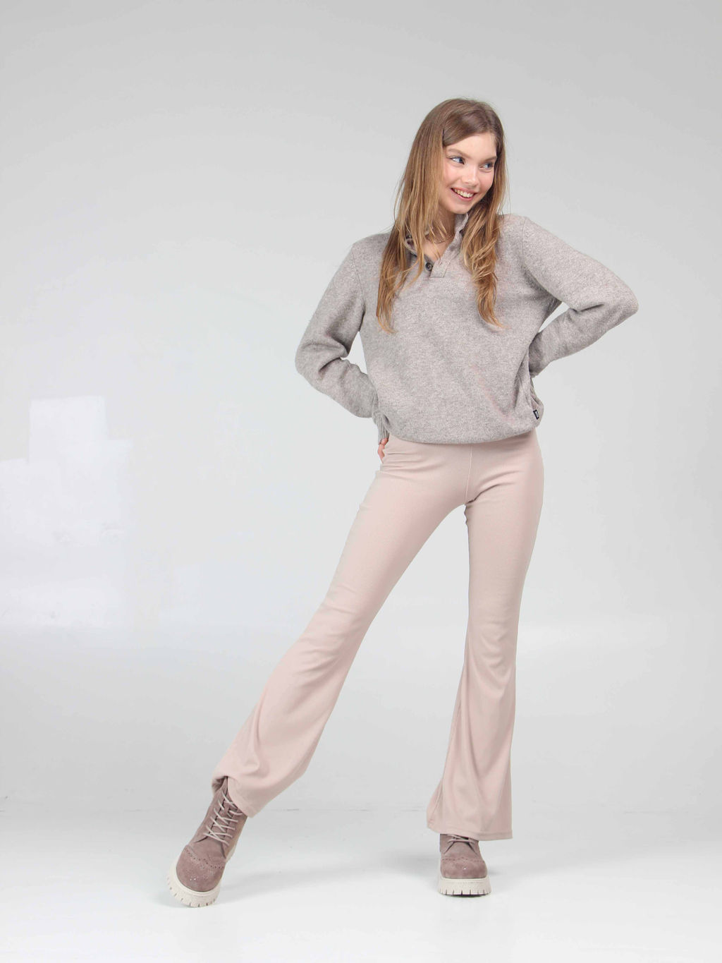 Ботинки 338.1541be. капучино замша/Байка