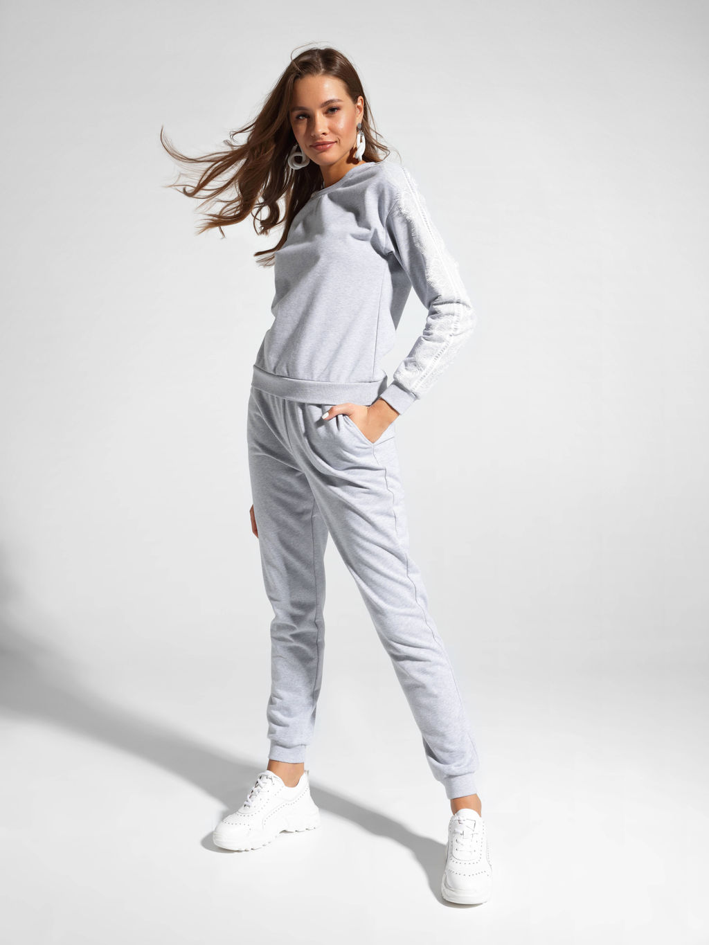 CONTE Хлопковый свитшот с легким мерцанием люрекса LD 1051 shiny grey - Conte elegant фото 3
