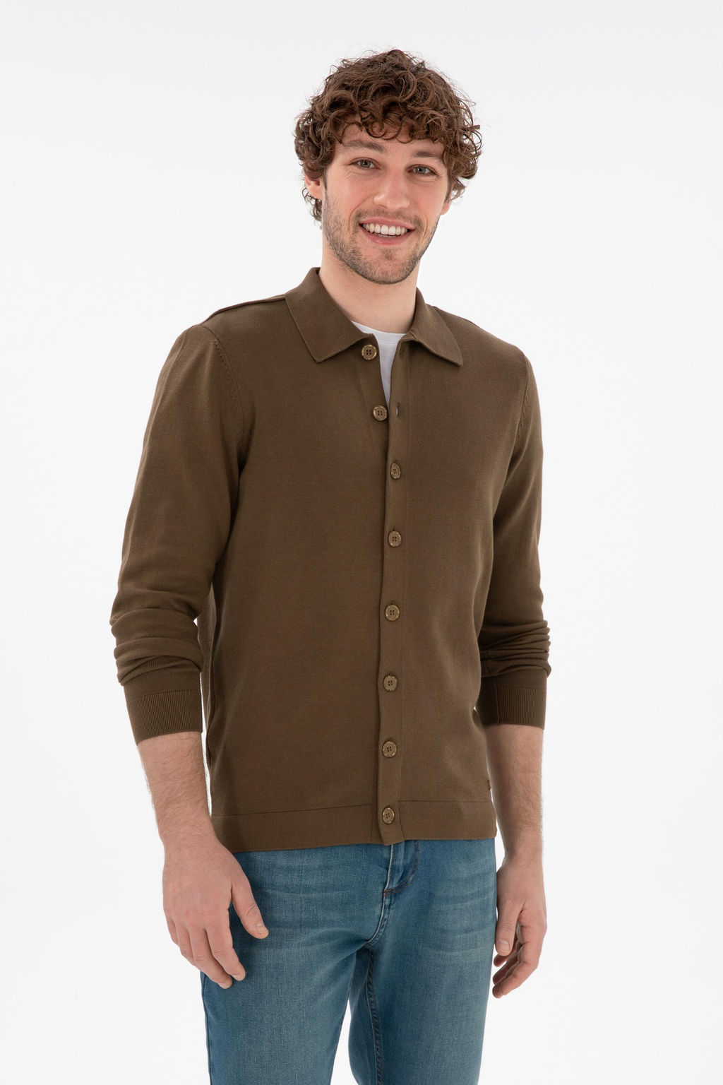 Мужской хаки базовый трикотаж кардиган Неожиданная скидка в корзине - U.s. polo assn фото 8